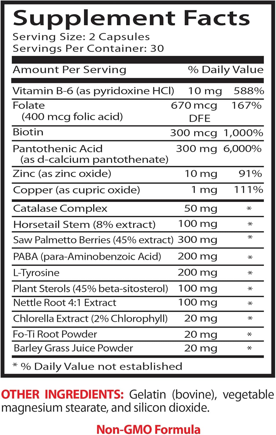 Biotin Zinc Hair Supplement for Men - Gray Hair Prevention - 180 Capsules (3 Bottles) - Espot.com.au