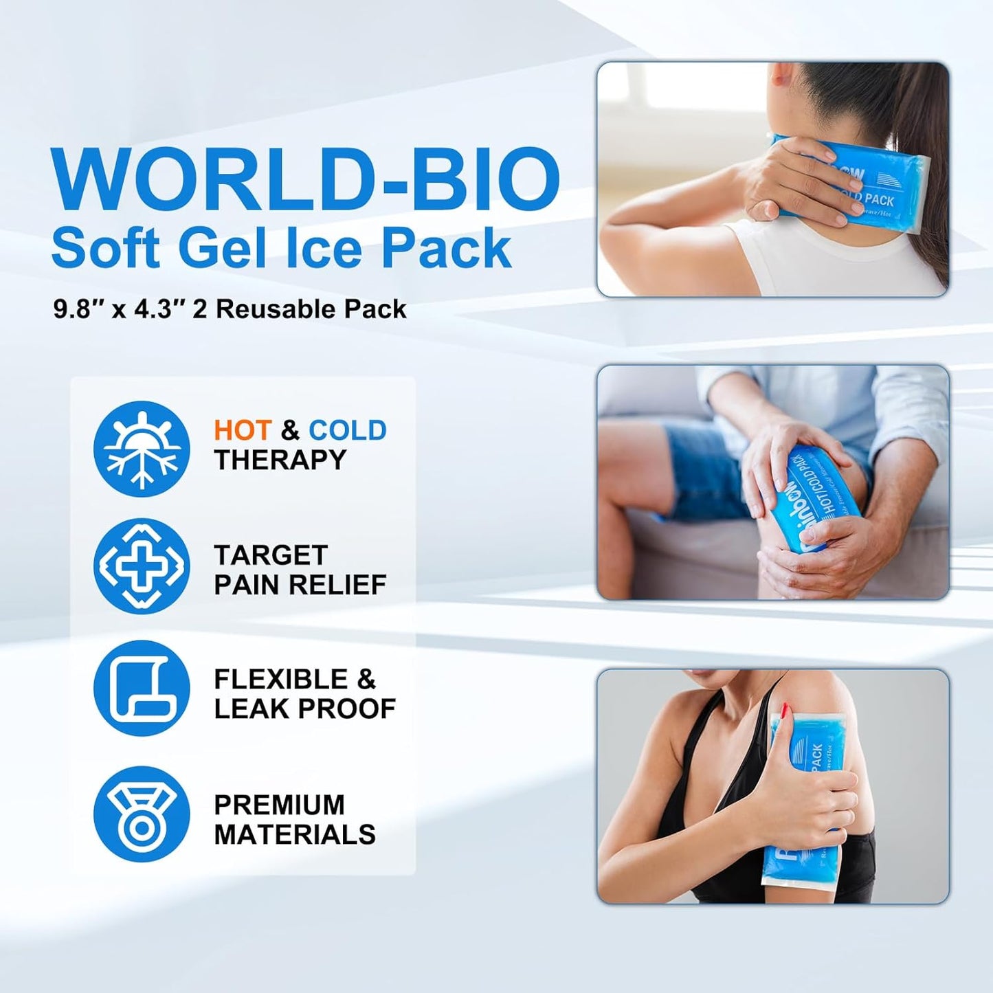 reusable-gel-ice-packs-for-injuries-and-pain-relief---hot-cold-therapy-pack-for-headaches-joints-neck-ankle-knee-shoulder-elbow-wrist-feet---world-bio-soft-ice-pack-2-pack-2