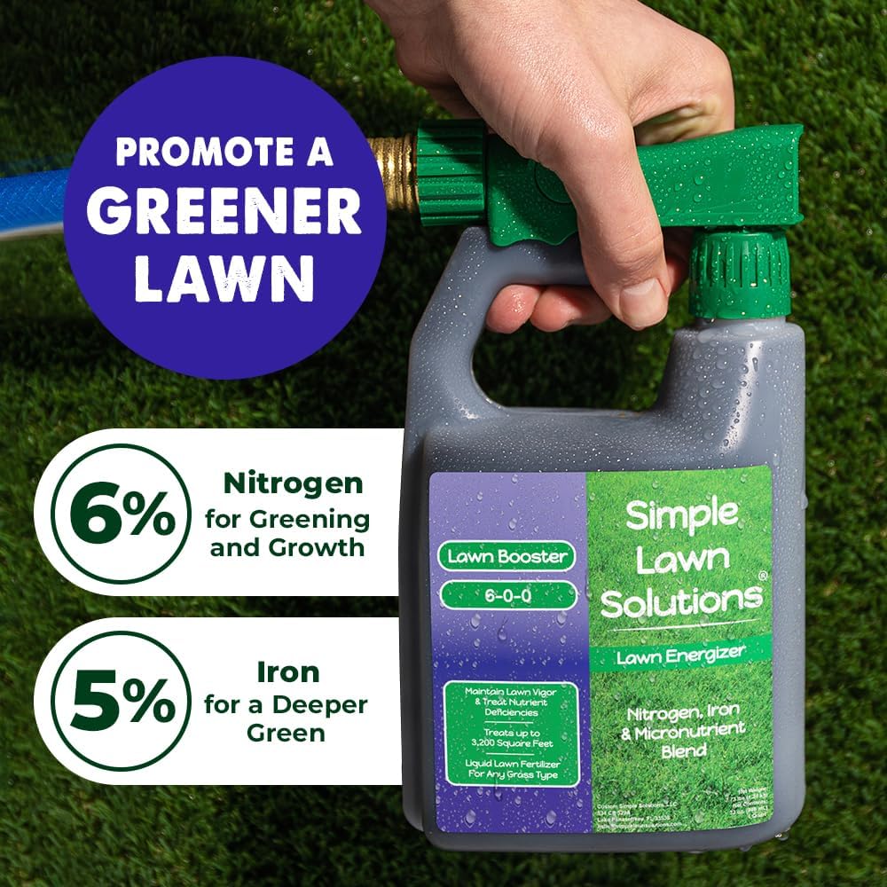 32 oz Liquid Lawn Fertilizer Spray with Iron for Deeper Green Turf - Commercial Grade Nitrogen - Suitable for All Grass Types - Simple Lawn Solutions - Espot.com.au