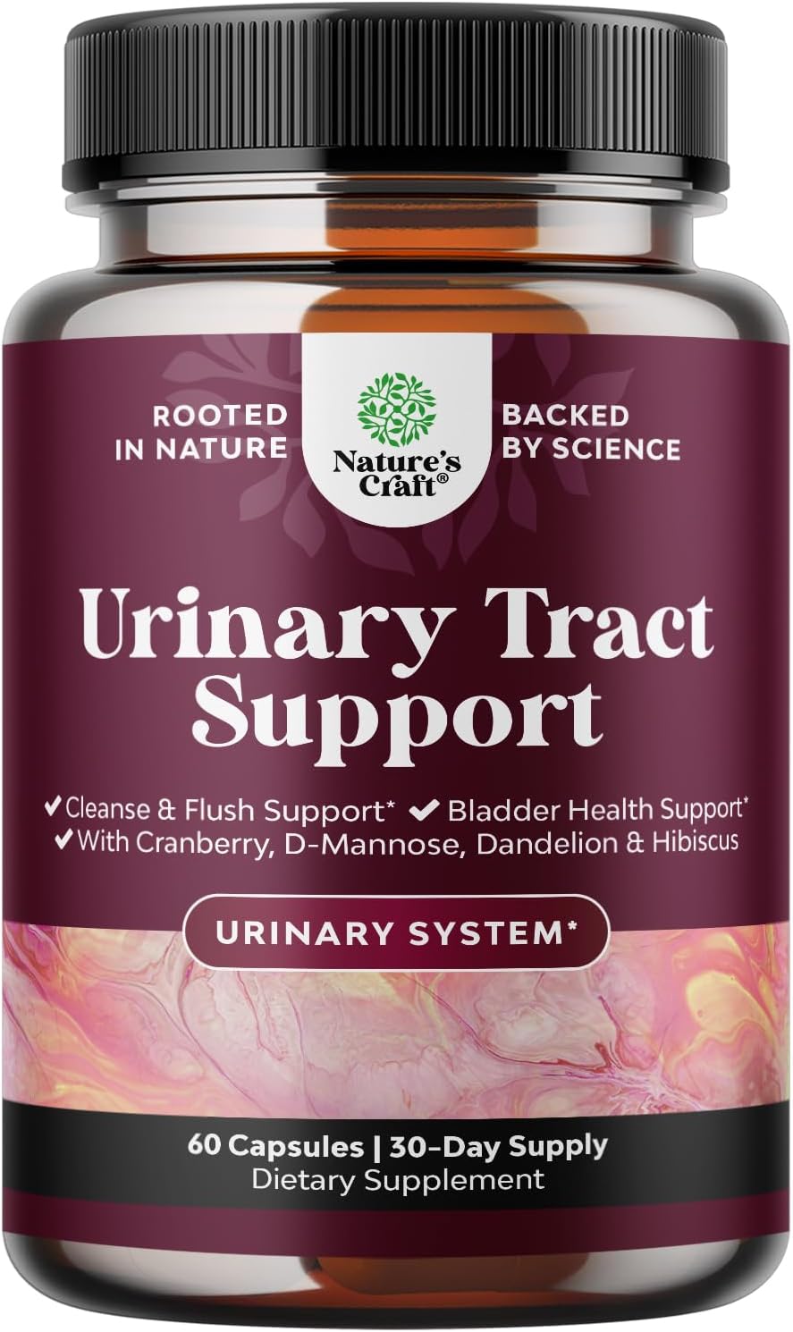 High Potency D-Mannose Capsules with Cranberry & Dandelion for Urinary Tract Health - Fast Acting Women's Formula - 60 Capsules - Espot.com.au