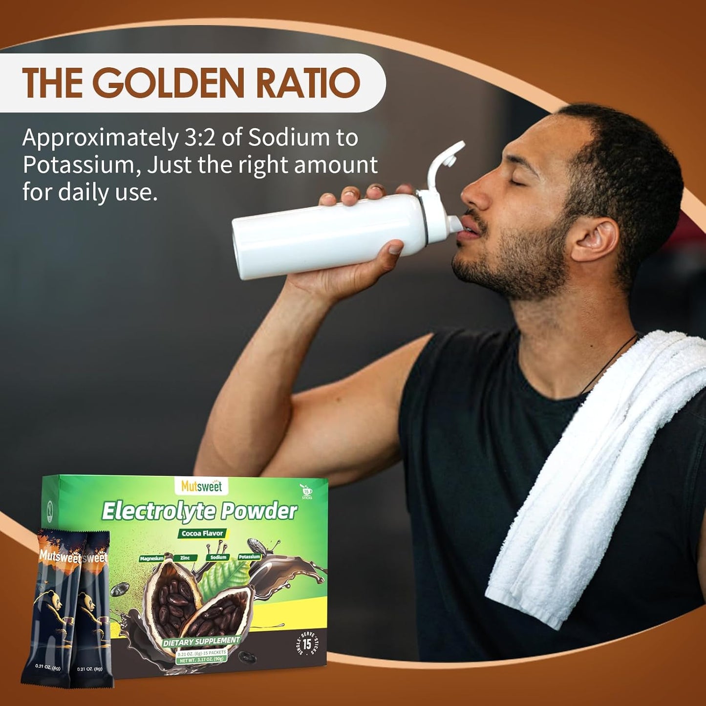 Hydrate Electrolyte Powder Packets with 4 Electrolytes, Vegan Cocoa Drink Mix - 15 Sticks, No Sugar & Non-GMO - Espot.com.au