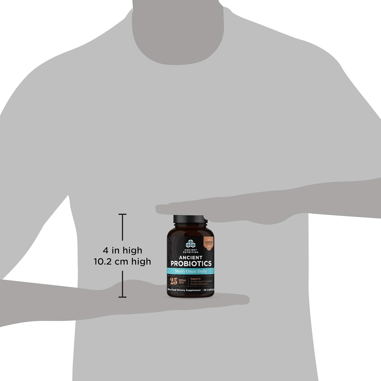 Ancient Nutrition Men's Probiotic Once Daily Capsules, 30ct - Digestive & Immune Support, Relief from Bloating, Gas, Constipation - Gluten Free, Superfoods Blend - 25 Billion CFUs - Espot.com.au
