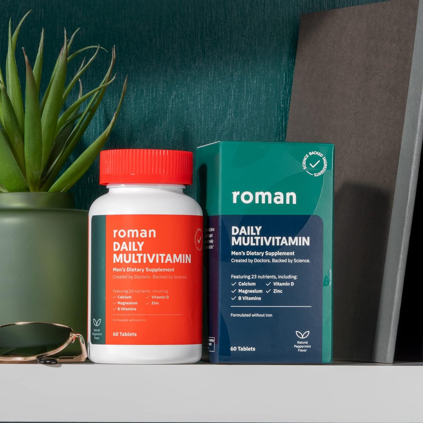 Men's Daily Multivitamin with 23 Key Nutrients for Physical, Brain, Heart Health - Includes Calcium, Magnesium, Zinc - 30-Day Supply - Espot.com.au
