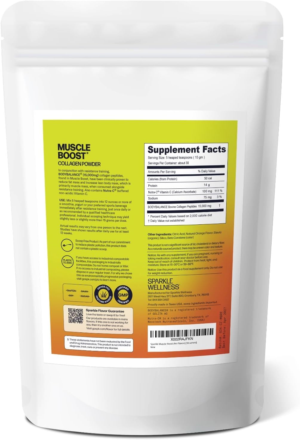 sparkle-wellness-muscle-boost-orange-powder---30-servings---collagen-supplement-with-hydrolyzed-bodybalance-peptides-vitamin-c-for-enhanced-body-composition-3