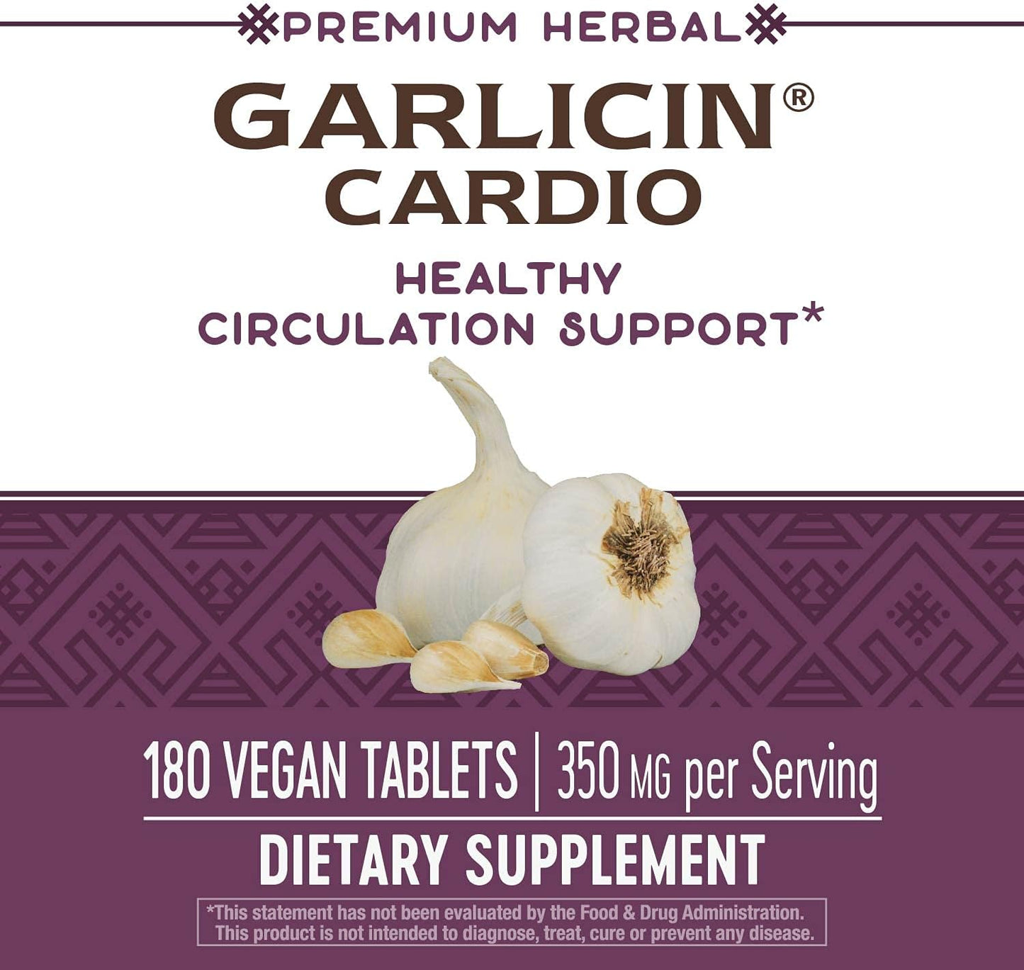 Nature's Way Garlicin Cardio Tablets - Premium Herbal Supplement for Healthy Circulation, Vegan, 180 Count - Espot.com.au