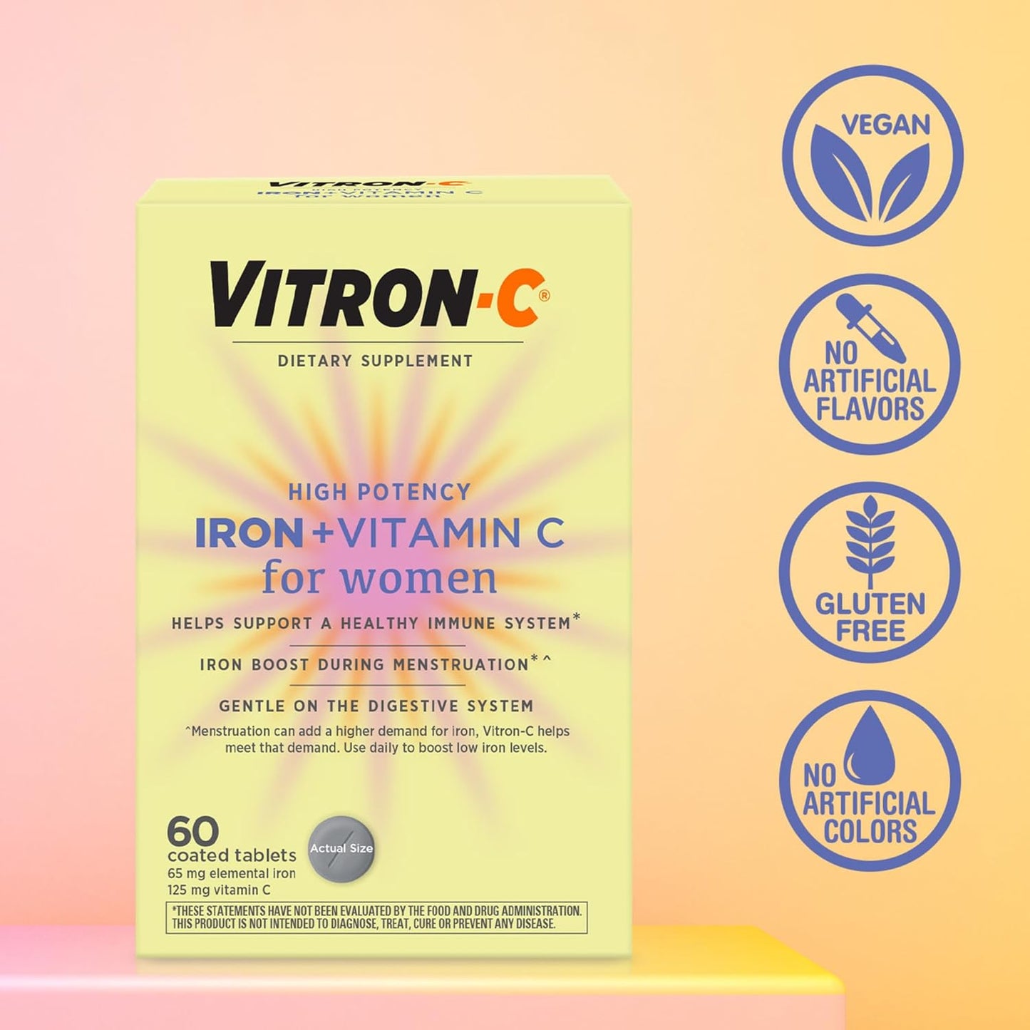 vitron-c-iron-supplement-with-125mg-vitamin-c-for-immune-support---60-count-pack-5