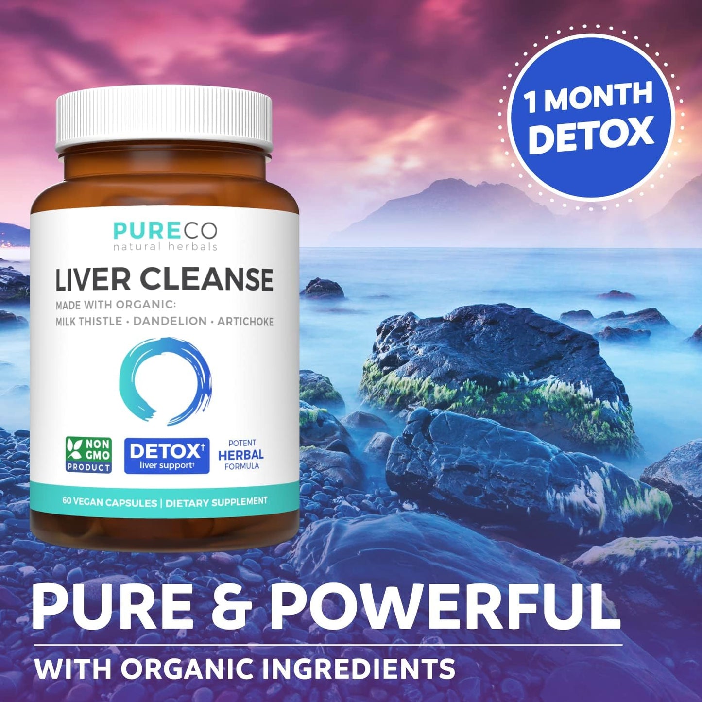 Organic Cranberry Powder & Liver Cleanse Bundle - Detox Berry Blend with 50:1 Cranberry Extract (100 Servings) & Liver Cleanse Capsules - Non-GMO (1-Month Supply) - Espot.com.au