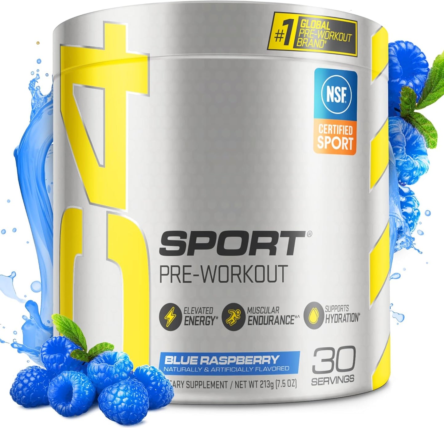 Cellucor C4 Sport Blue Raspberry Pre Workout Powder - Energy Boost with Creatine, Caffeine, Beta-Alanine - NSF Certified Sport Performance Blend - 30 Servings - Espot.com.au