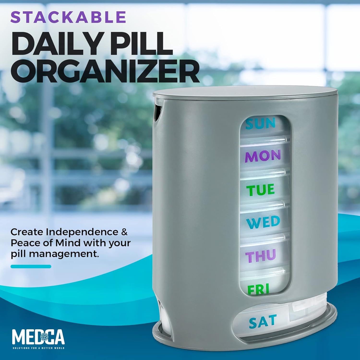 medca-weekly-pill-organizer-with-7-stackable-compartments-for-four-daily-doses---morning-noon-evening-bedtime---grey-2