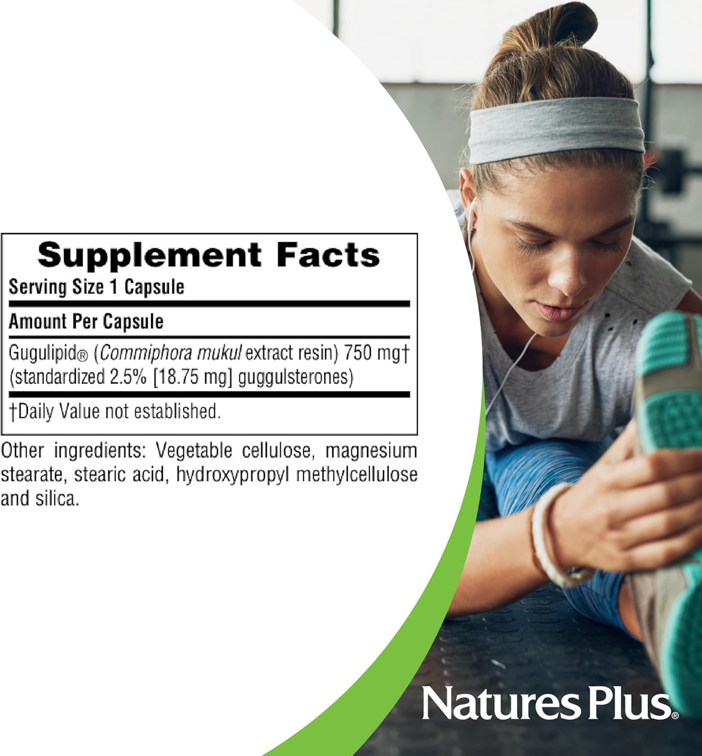 Herbal Actives Gugulipid Capsules - 750mg with 2.5% Guggulsterones - Ayurvedic Botanical Supplement - Maximum Potency - Vegetarian & Gluten-Free - 60 Servings - Espot.com.au