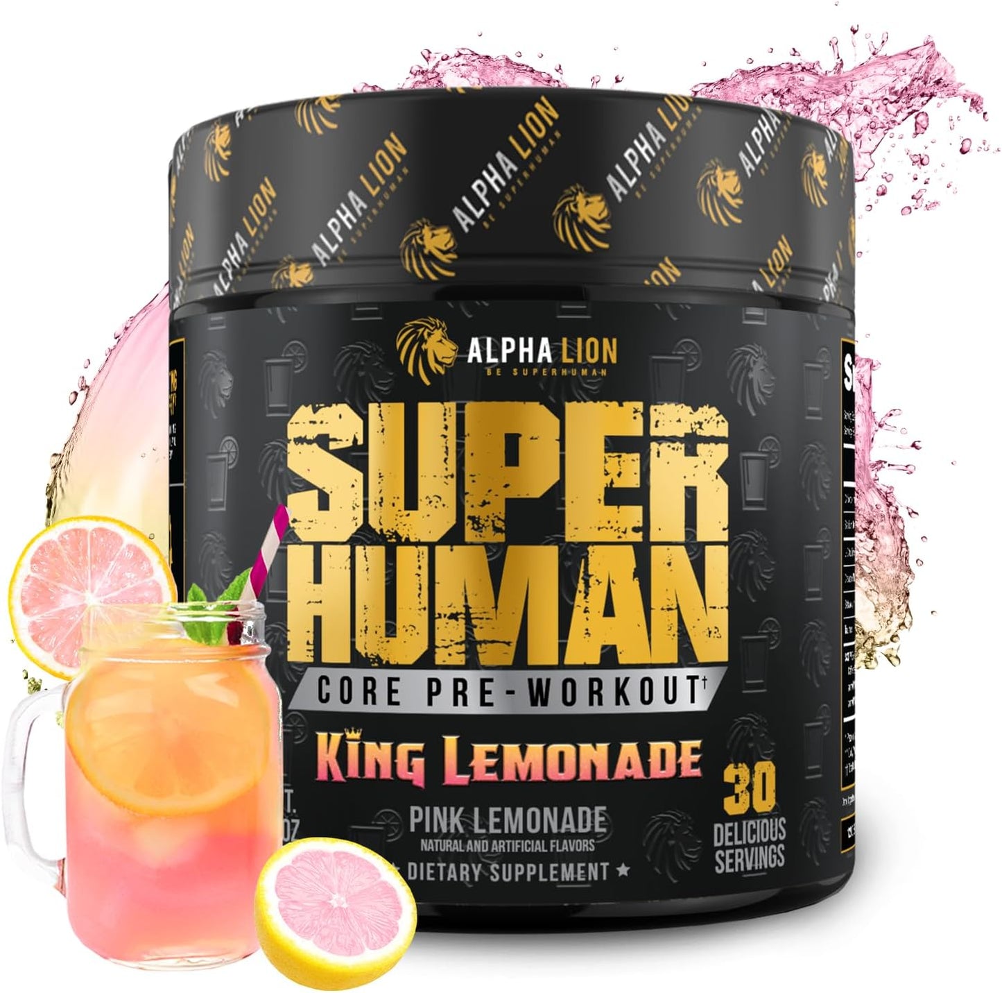 High-Performance Pre Workout Supplement with Creatine, Beta Alanine, L-Citrulline, and Caffeine for Energy Boost - 30 Servings, King Lemonade Flavor - Espot.com.au