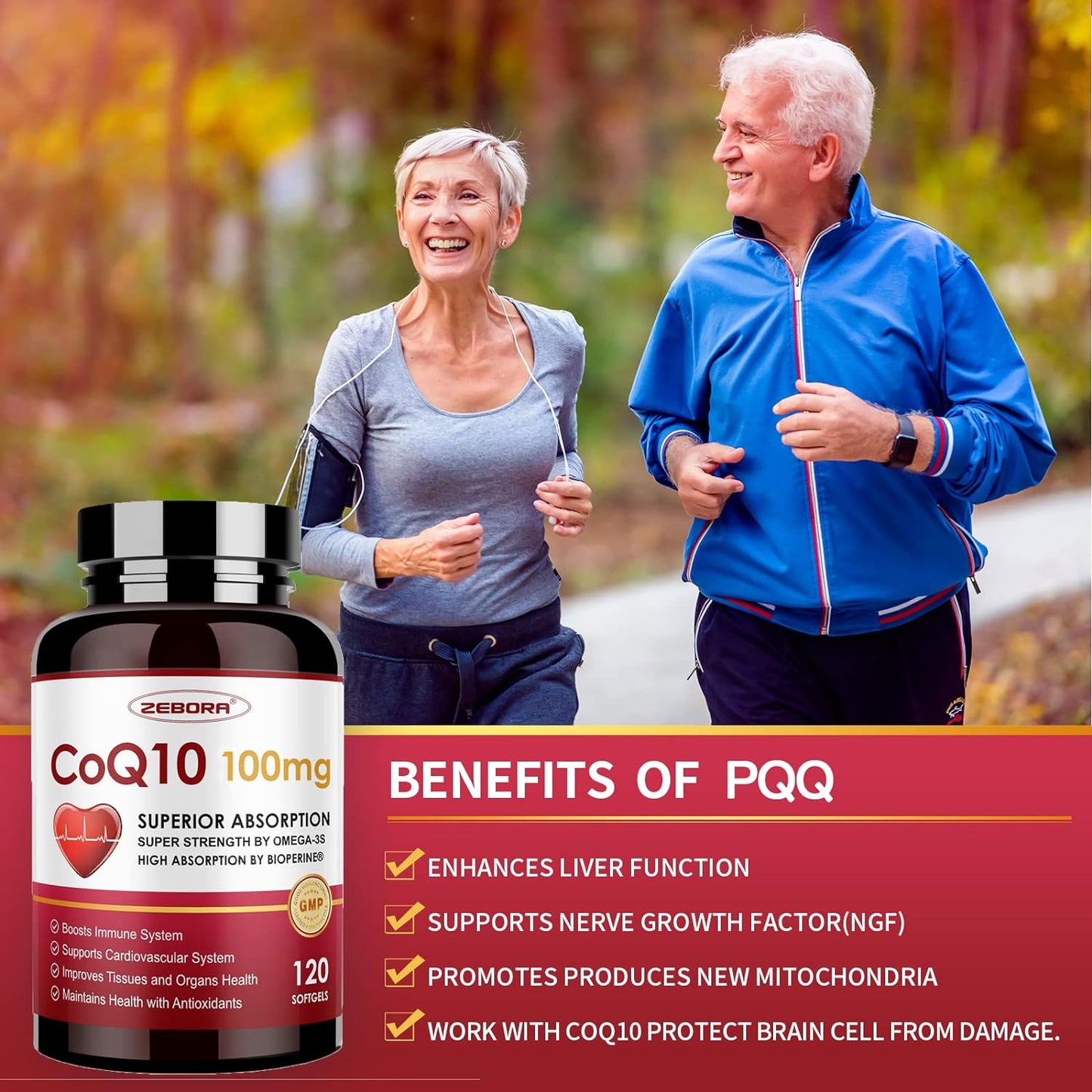 High Absorption CoQ10 Supplement with PQQ, BioPerine & Omega-3 for Heart & Energy - 120 Servings - Espot.com.au