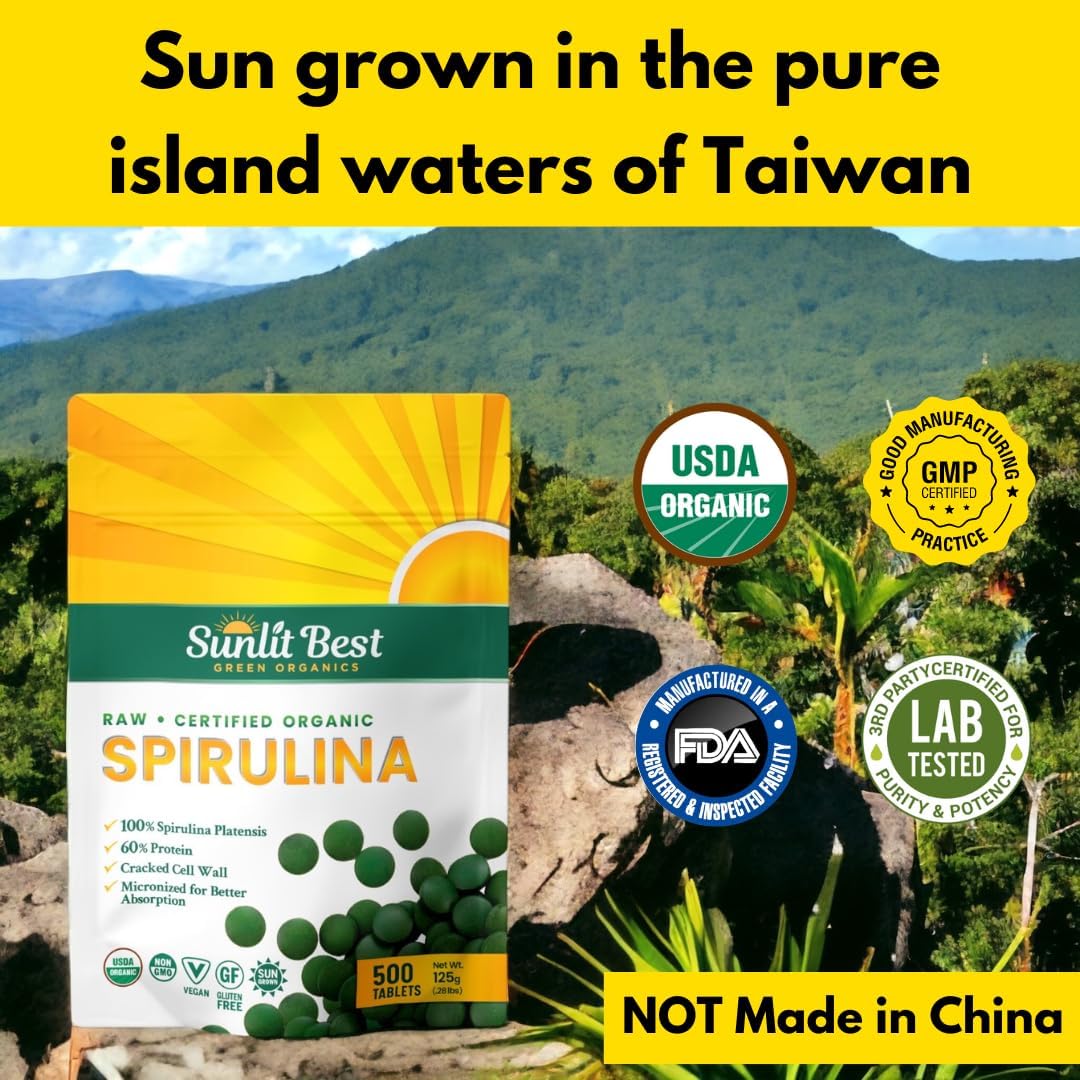 usda-organic-spirulina-tablets---immune-support-energy-boost-with-chlorophyll---vegan-non-gmo-superfood-tabs---500-green-organics-tablets-6