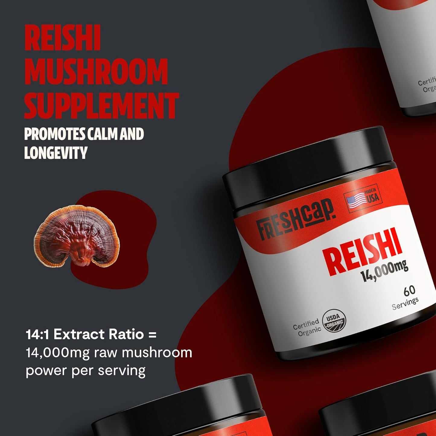 organic-freshcap-reishi-mushroom-powder---14000mg-extract-supplement-for-nootropic-support-ayurvedic-red-reishi-blend---60-servings-2