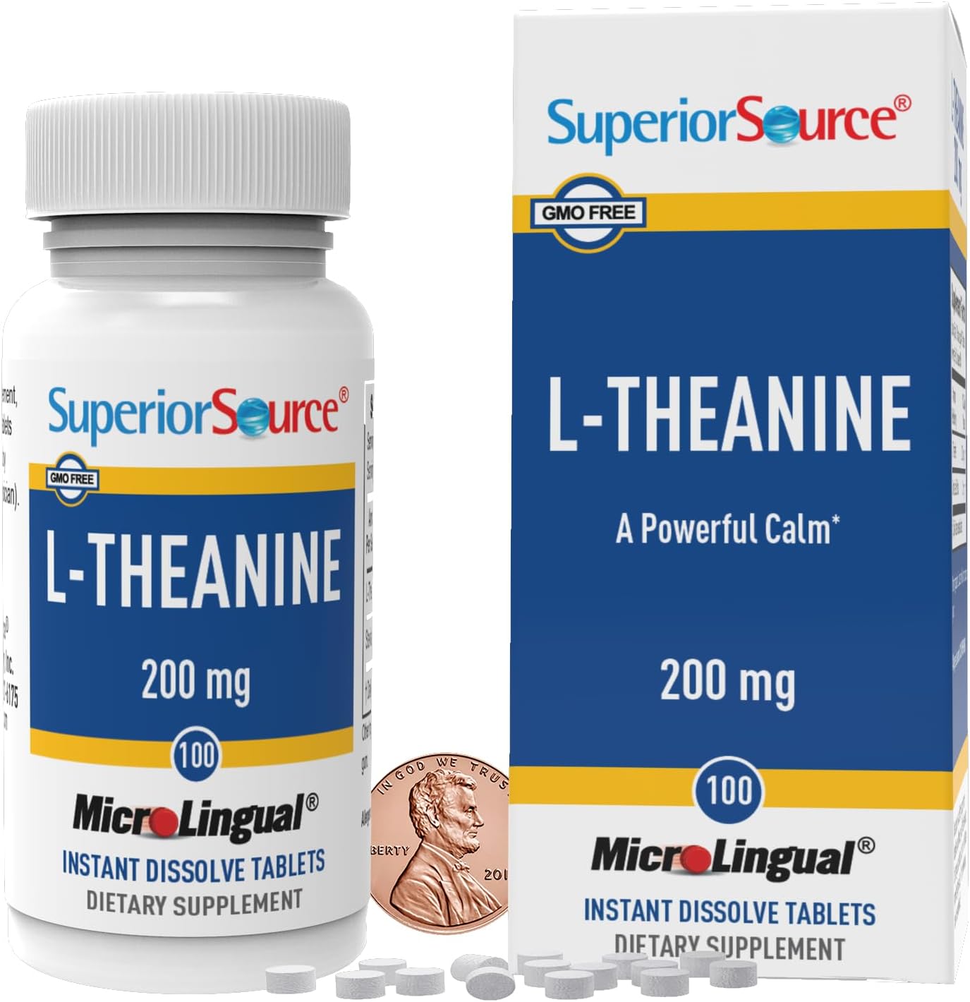 High-Quality L-Theanine 200 mg Tablets for Relaxation and Sleep Support - 100 Ct - Non-GMO - MicroLingual Instant Dissolve Technology - Espot.com.au