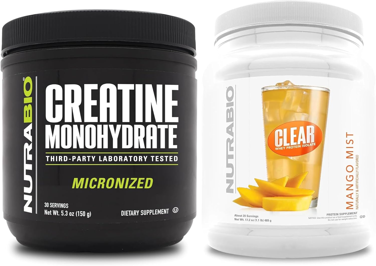 bundle-nutrabio-creatine-monohydrate-150-g-clear-whey-protein-isolate-mango-mist---muscle-energy-growth-recovery-strength---unflavored-delicious-flavor-1