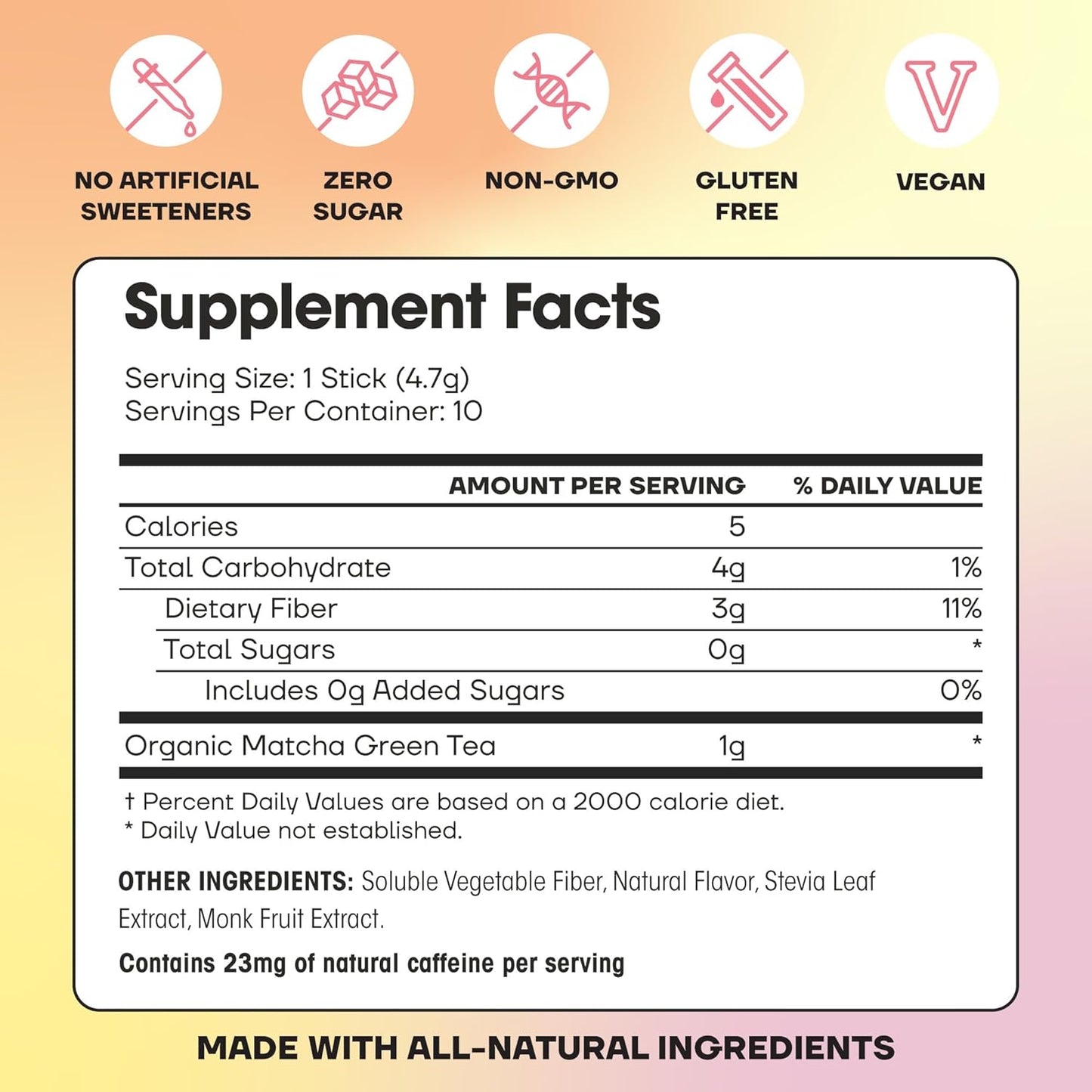 organic-peach-matcha-green-tea-with-prebiotic-fiber-and-l-theanine---naturally-flavored-zero-sugar-non-gmo---30-servings-4