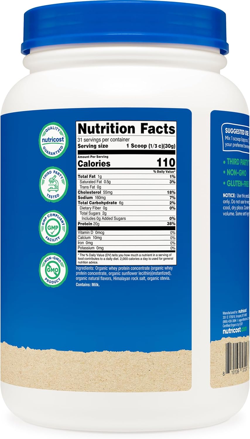 organic-french-vanilla-whey-protein-concentrate-2lbs---gluten-free-non-gmo-by-nutricost-5