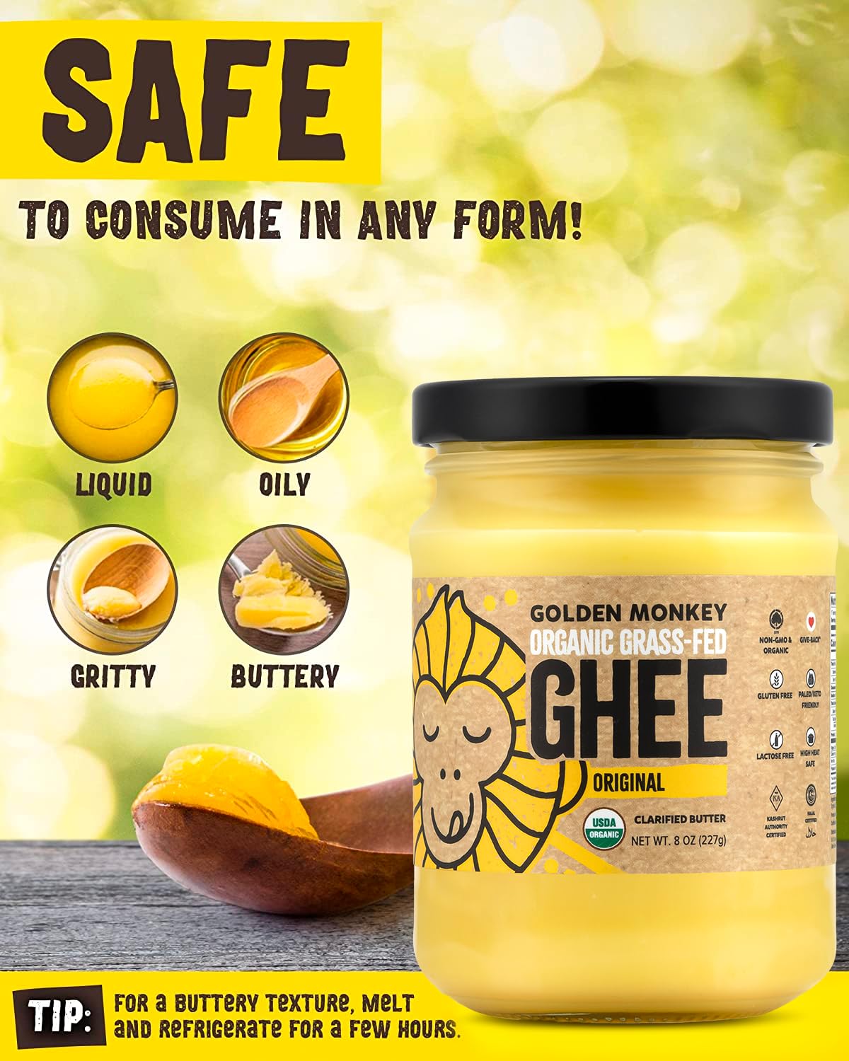 organic-grass-fed-ghee-butter-for-energy-gut-health-and-immune-support---golden-monkey-clarified-butter-for-cooking-baking-and-spreading---8oz-jar-4