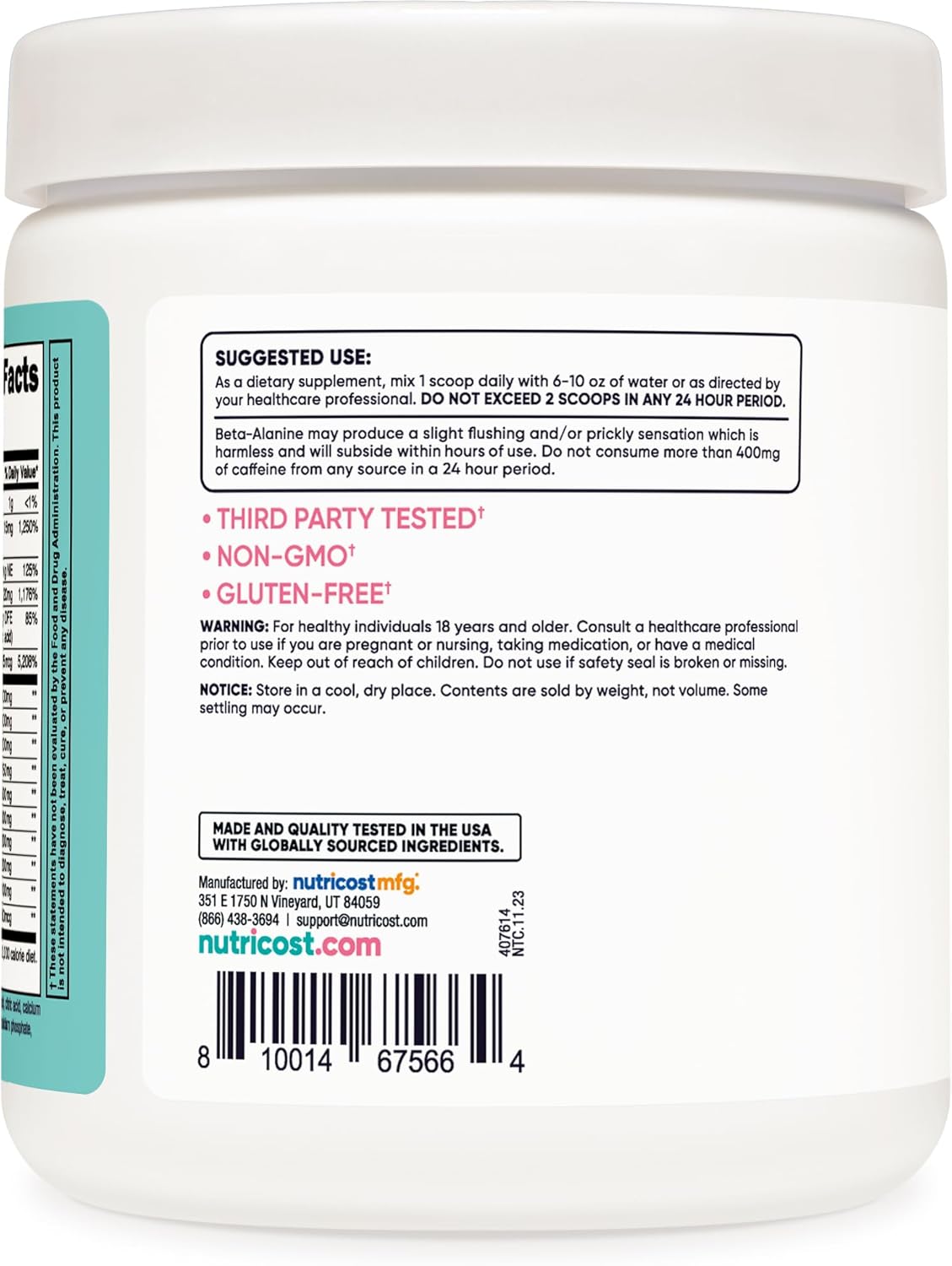 Nutricost Women's Pre-Workout Powder - Blue Raspberry Flavor - 30 Servings - Espot.com.au