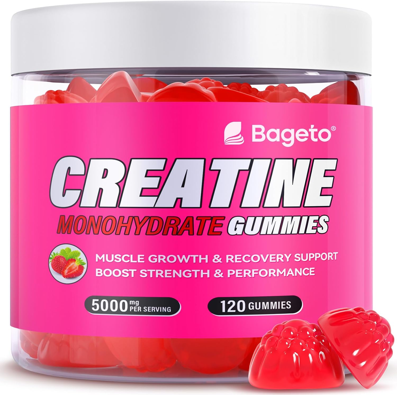 bageto-creatine-gummies-5000mg---men-women---5g-creatine-monohydrate---pre-workout-muscle-strength---vegan---120-count---strawberry-flavor-1