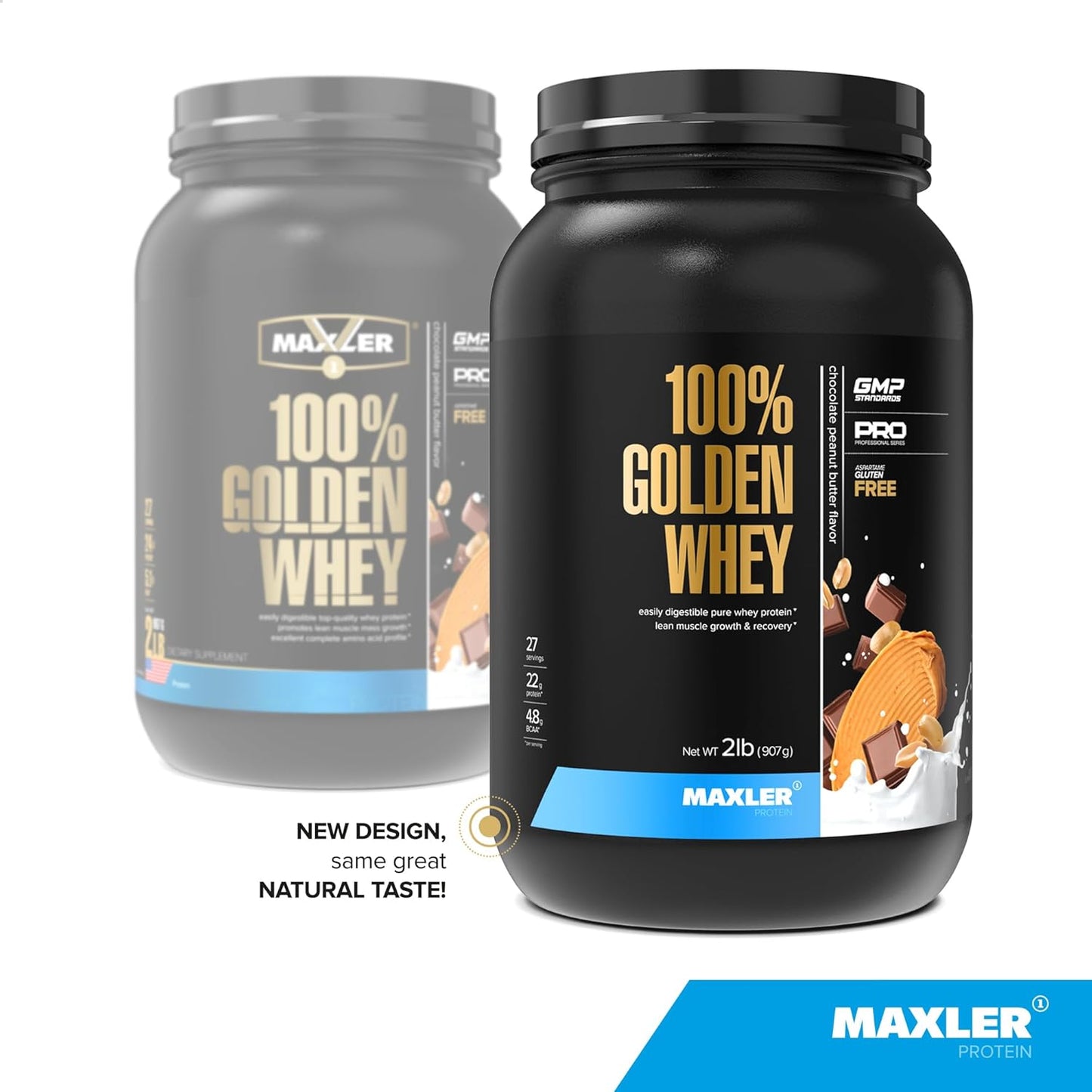 maxler-100-golden-whey-protein---chocolate-peanut-butter-flavor---2-lbs---22g-protein-per-serving---fast-absorbing-blend-for-pre-post-and-intra-workout-use-2
