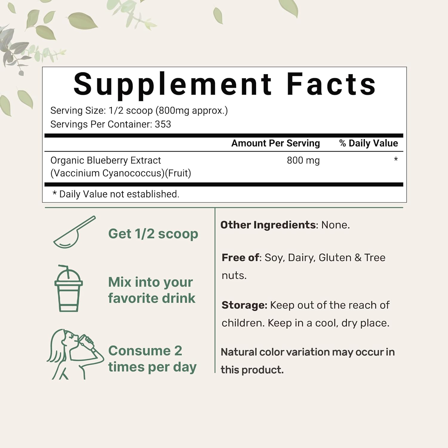 Organic Blueberry Extract Powder - 10oz | 100% Natural Fruit Powder | Freeze-Dried Wild Blueberries | No Sugar or Additives | Ideal for Drinks, Smoothies, Beverages | Non-GMO & Vegan - Micro Ingredients - Espot.com.au