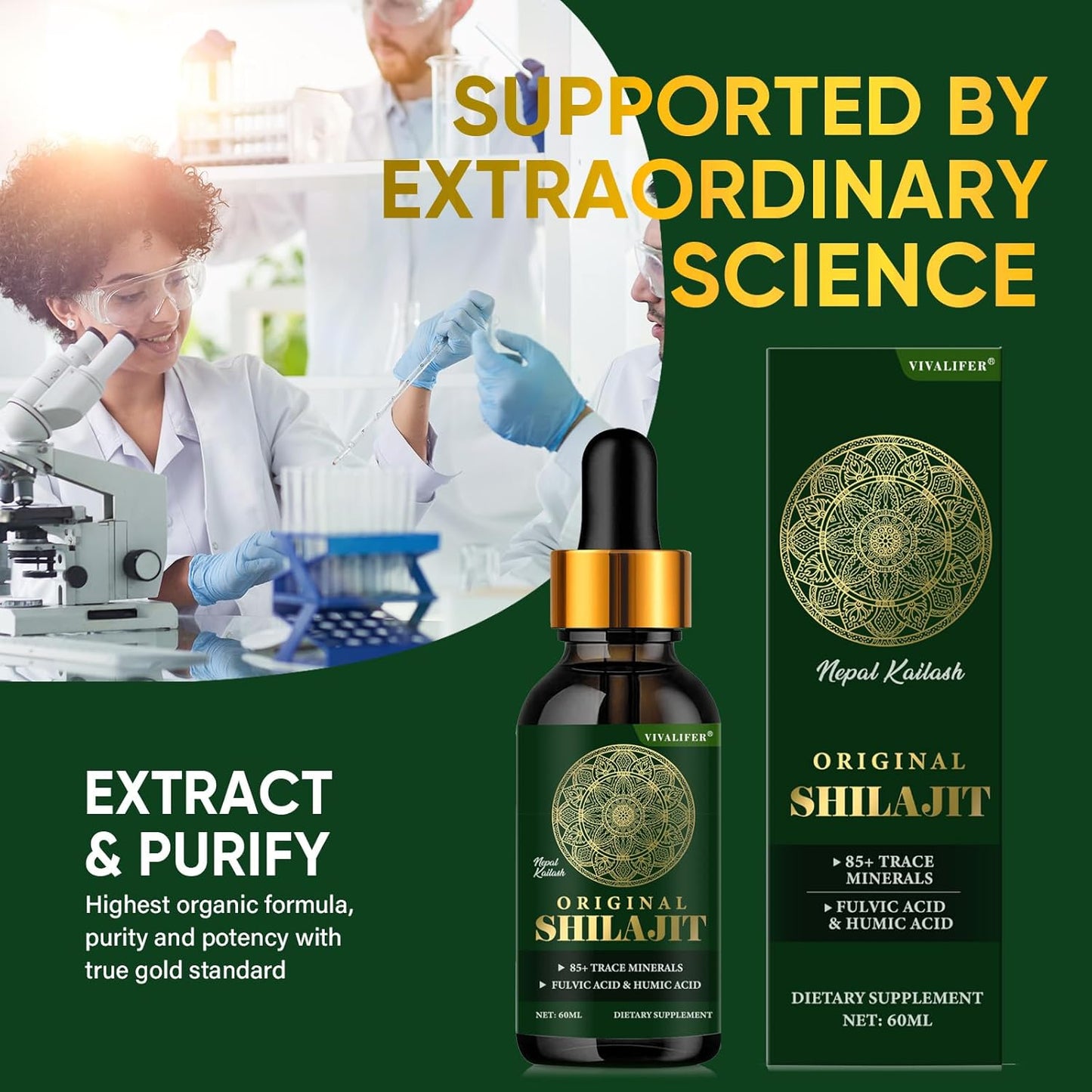 Pure Shilajit Resin Liquid Drops with 85+ Trace Minerals - Brain Booster, Energy & Immune Support - 2oz Bottle - 60 Day Supply - Espot.com.au