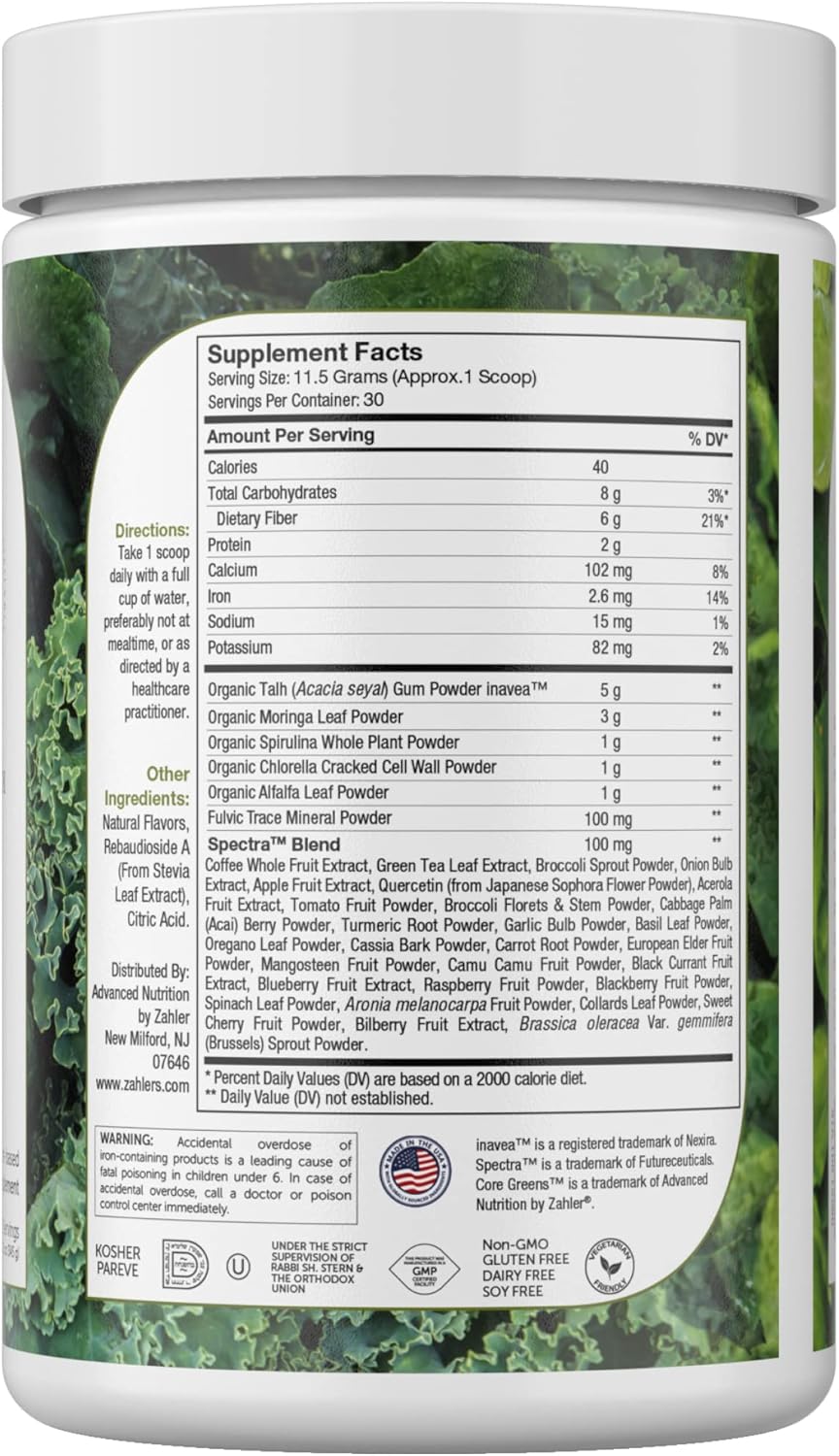 core-greens-superfood-powder---nutrient-rich-super-greens-mix-with-spirulina-chlorophyll-more---kosher-superfood-supplement-for-green-juice-smoothies-2