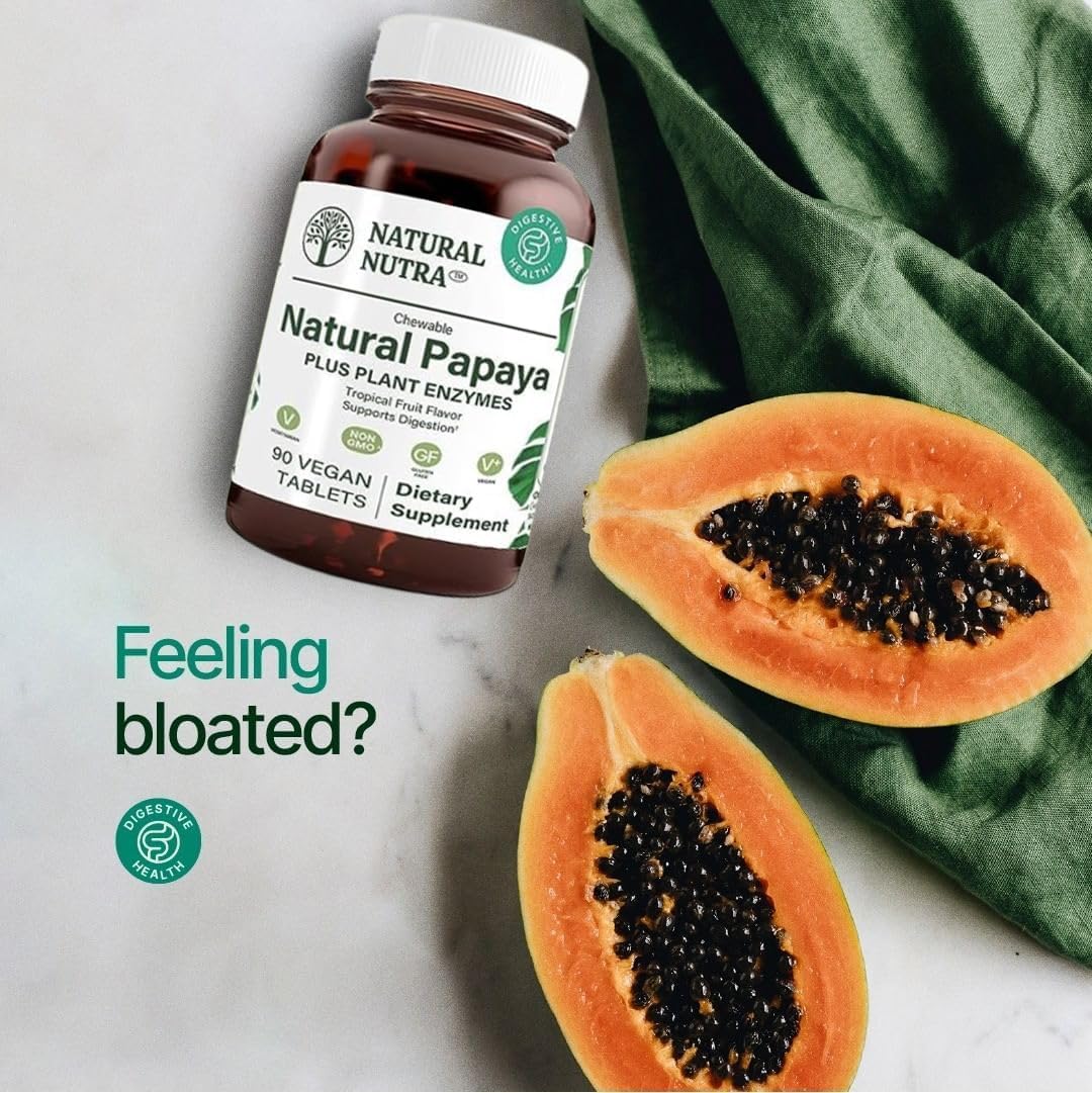 digestive-health-support-natural-papaya-chewable-enzymes-for-body-cleanse---reduces-bloating-eases-discomfort---90-vegan-tablets-5