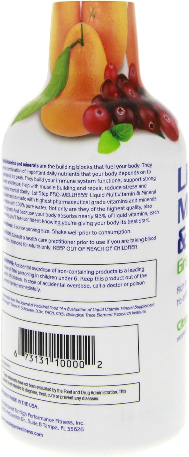 Citrus Burst Liquid Multi-Vitamin and Mineral Supplement - 16 oz Bottle for Pro-Wellness - Espot.com.au