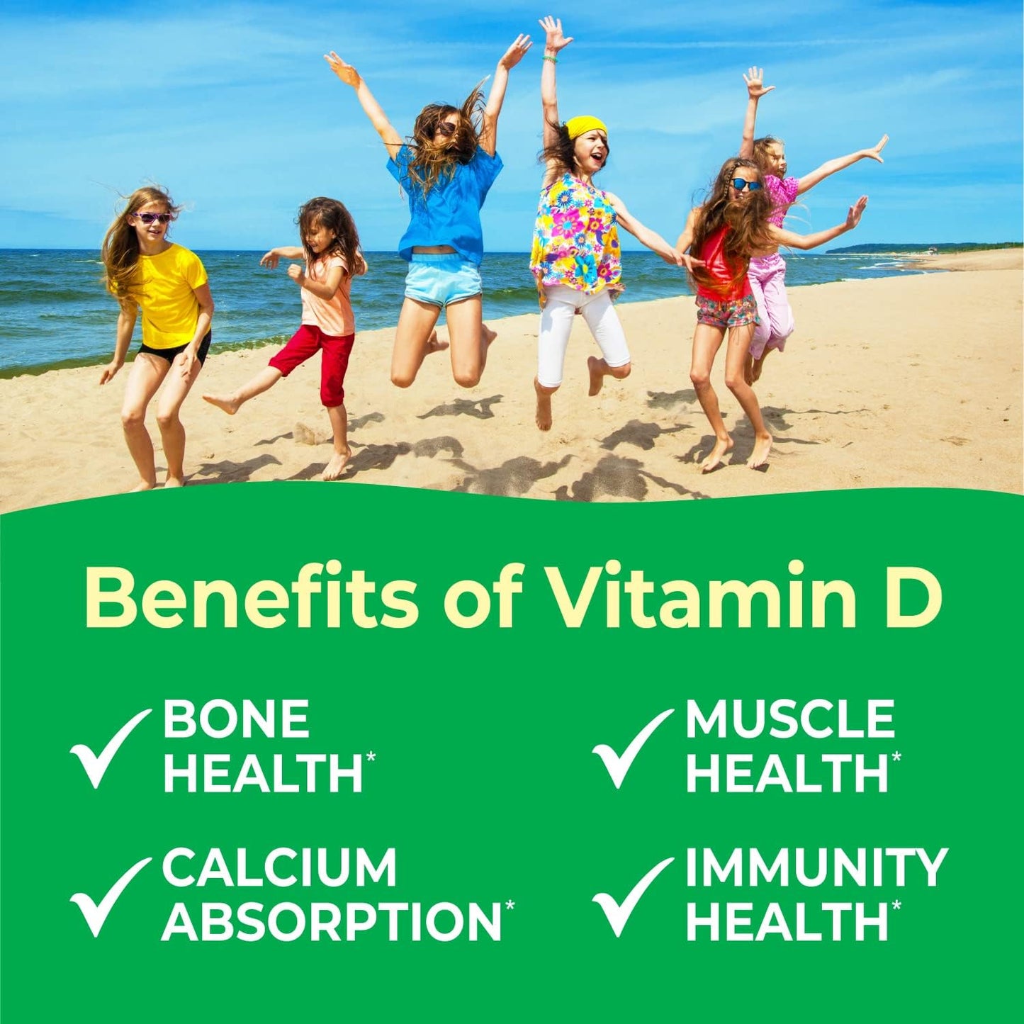 Children's Immune Support Vitamin D Gummies - 1000 IU Strawberry Flavor, Vegetarian, Non-GMO, Gluten & Nut Free - 60 Count - Espot.com.au