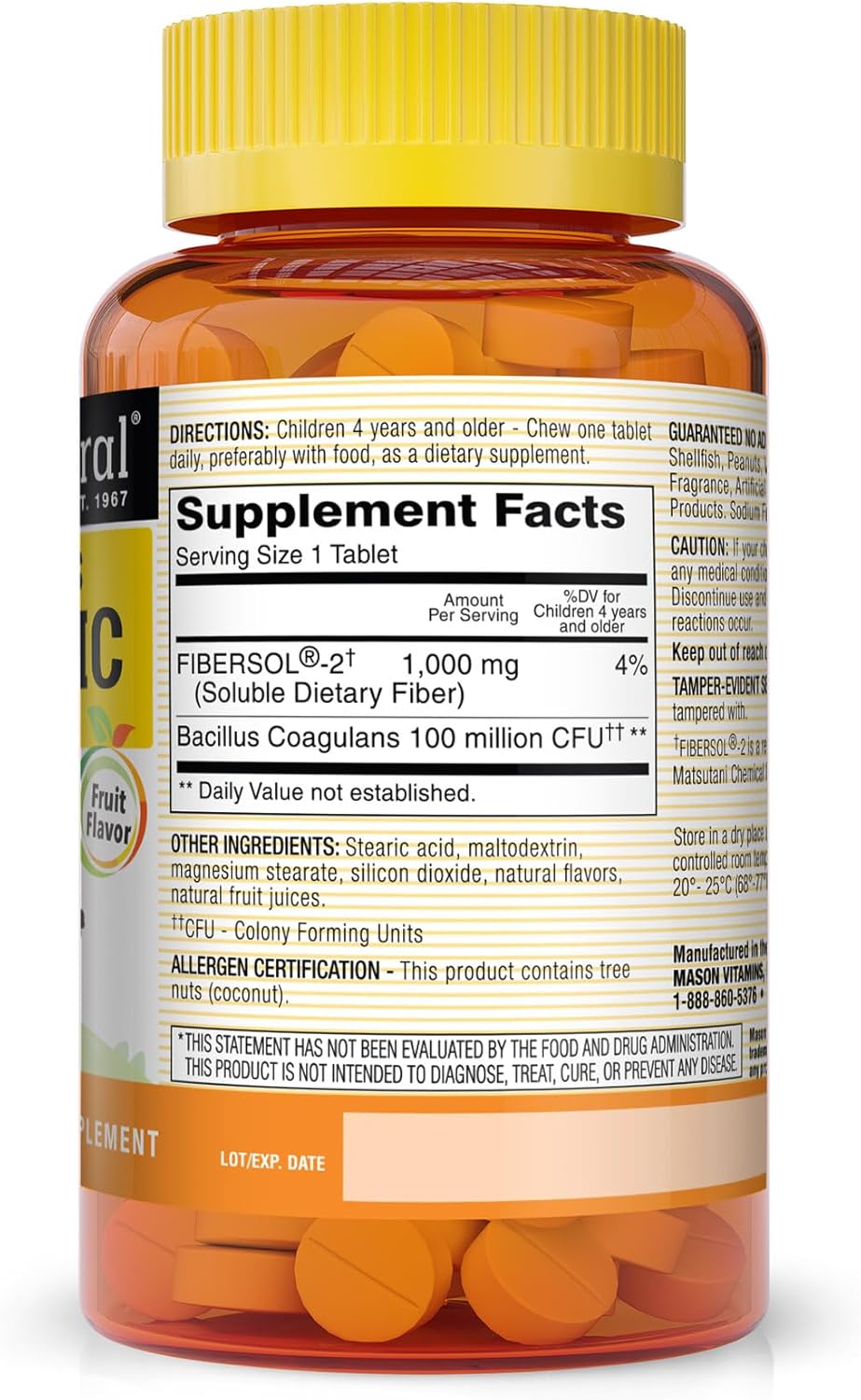 mason-natural-kids-probiotic-with-fiber-chewables---supports-digestive-function-gut-health-180-count-2