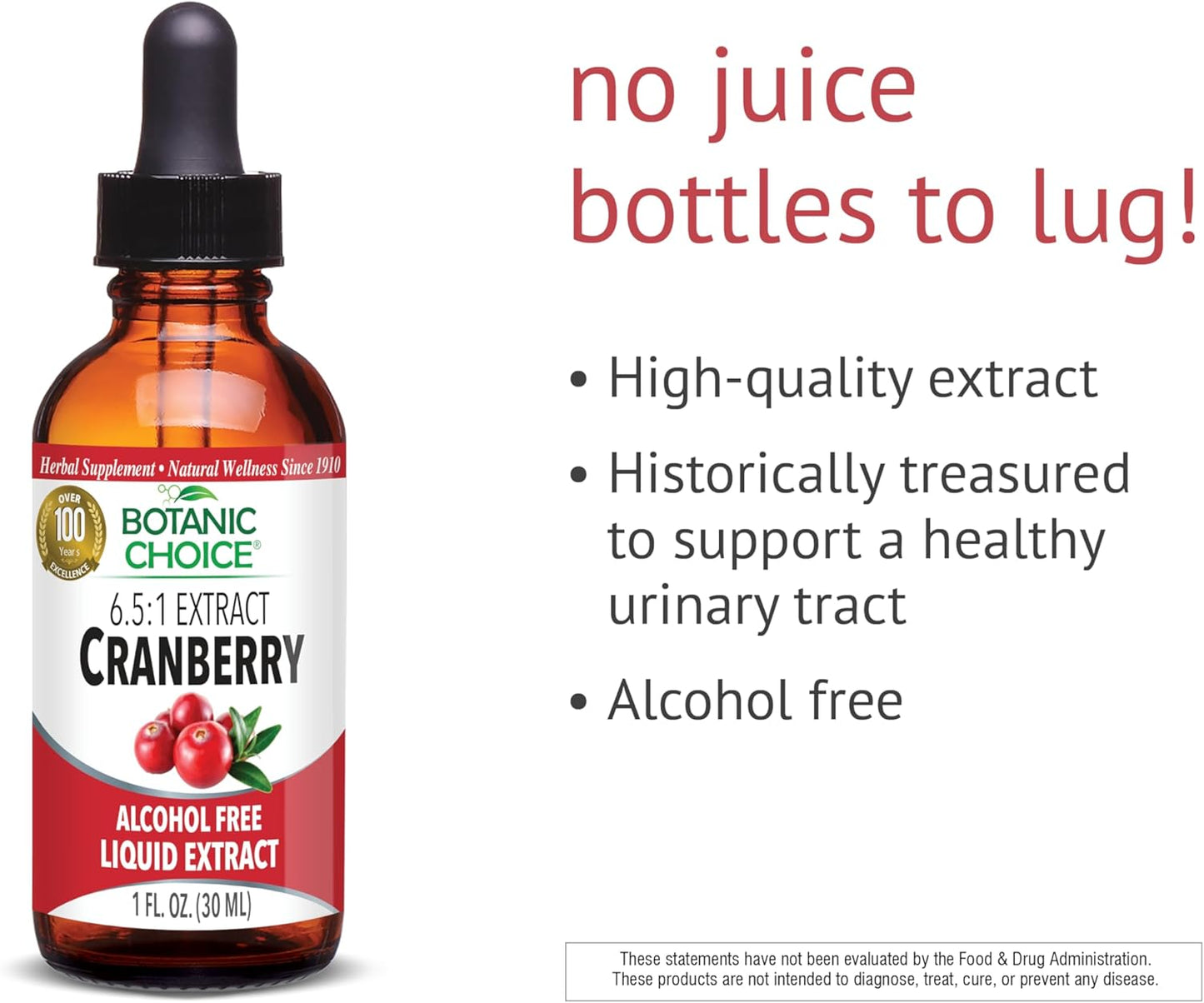 Cranberry Liquid Extract Herbal Supplement - Fast Acting & Easy to Swallow - Alcohol & Gluten Free - 1oz - Espot.com.au