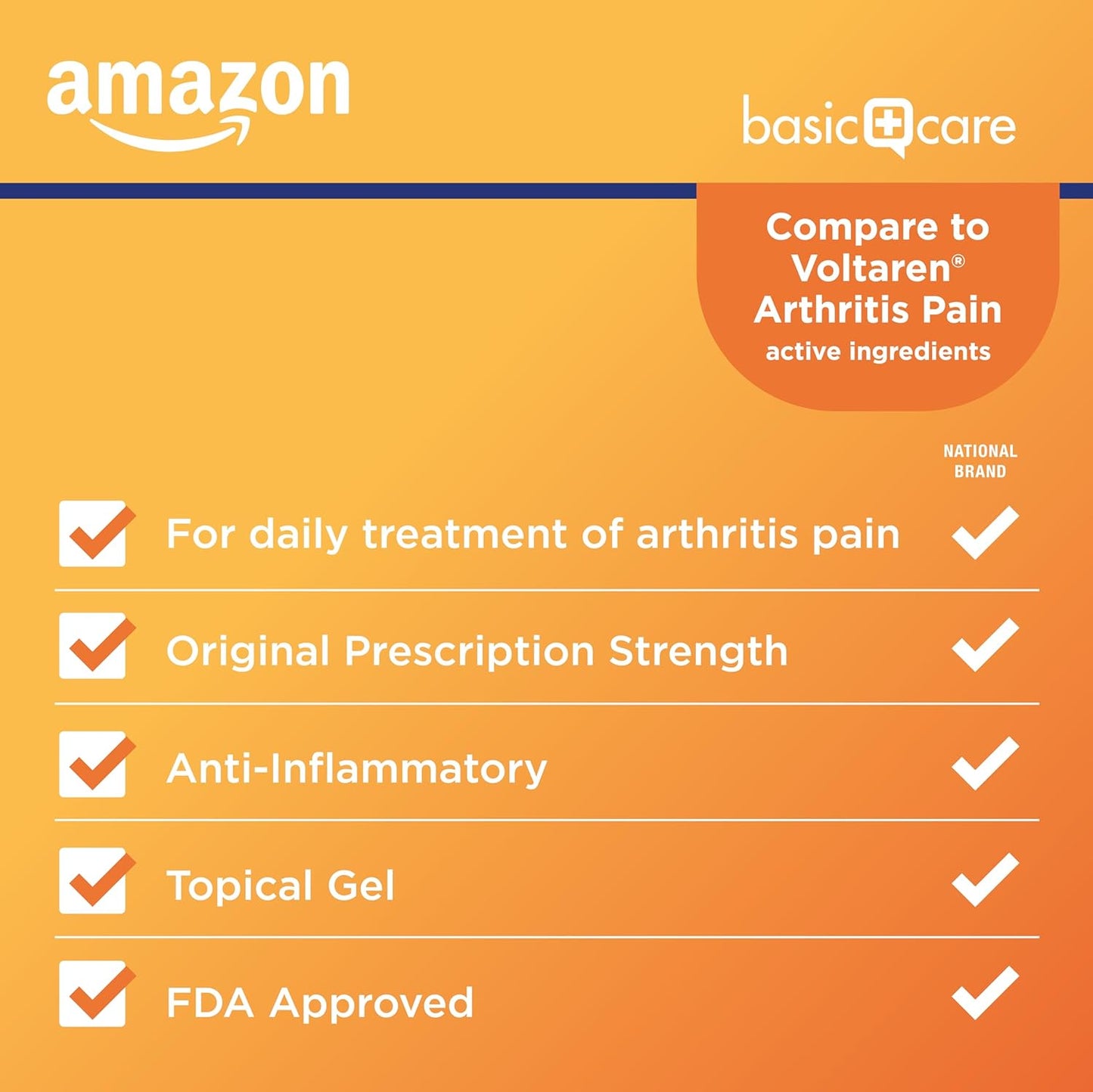 Arthritis Pain Relief Gel with Diclofenac Sodium - 1% NSAID Topical Gel - 100g (3.53 oz) - Single Pack - Espot.com.au