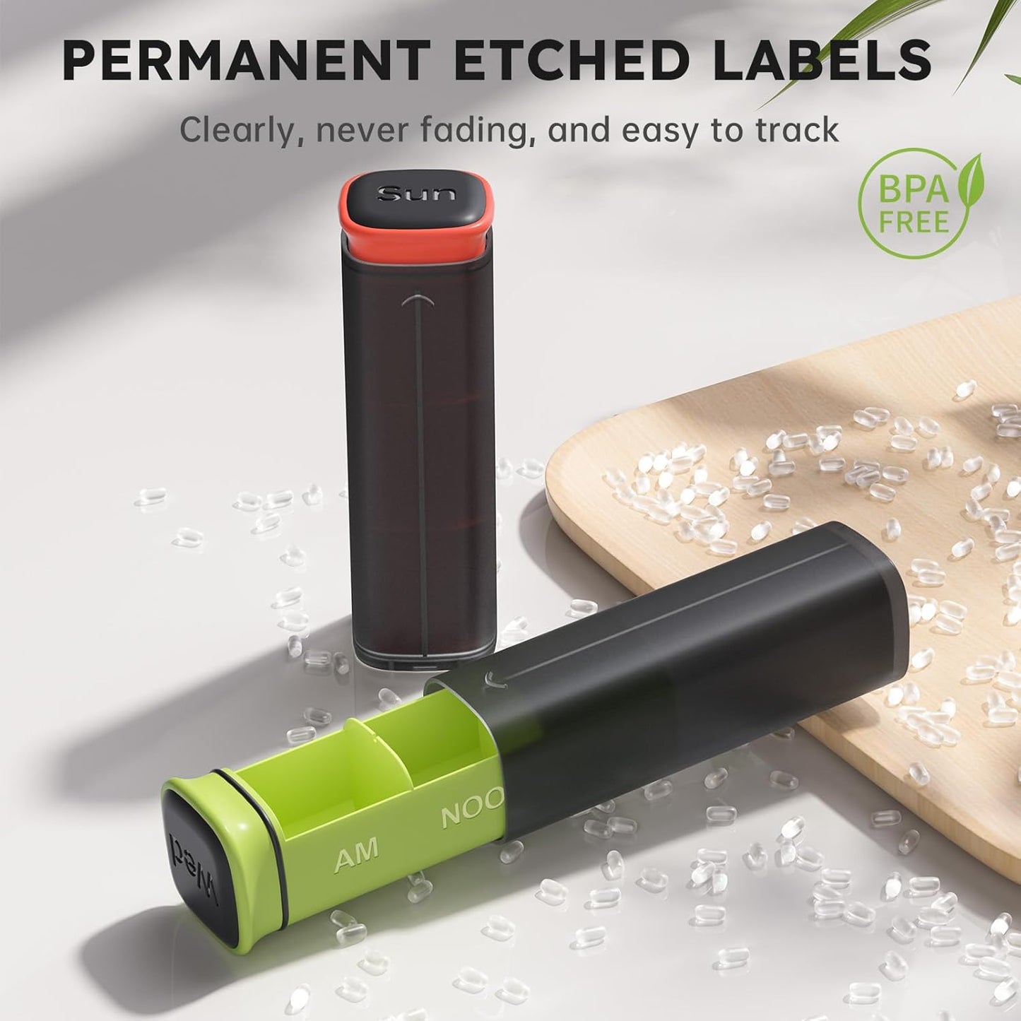 koviuu-weekly-pill-organizer-set---twice-daily-three-times-daily---translucent-black-and-black-color-options-3