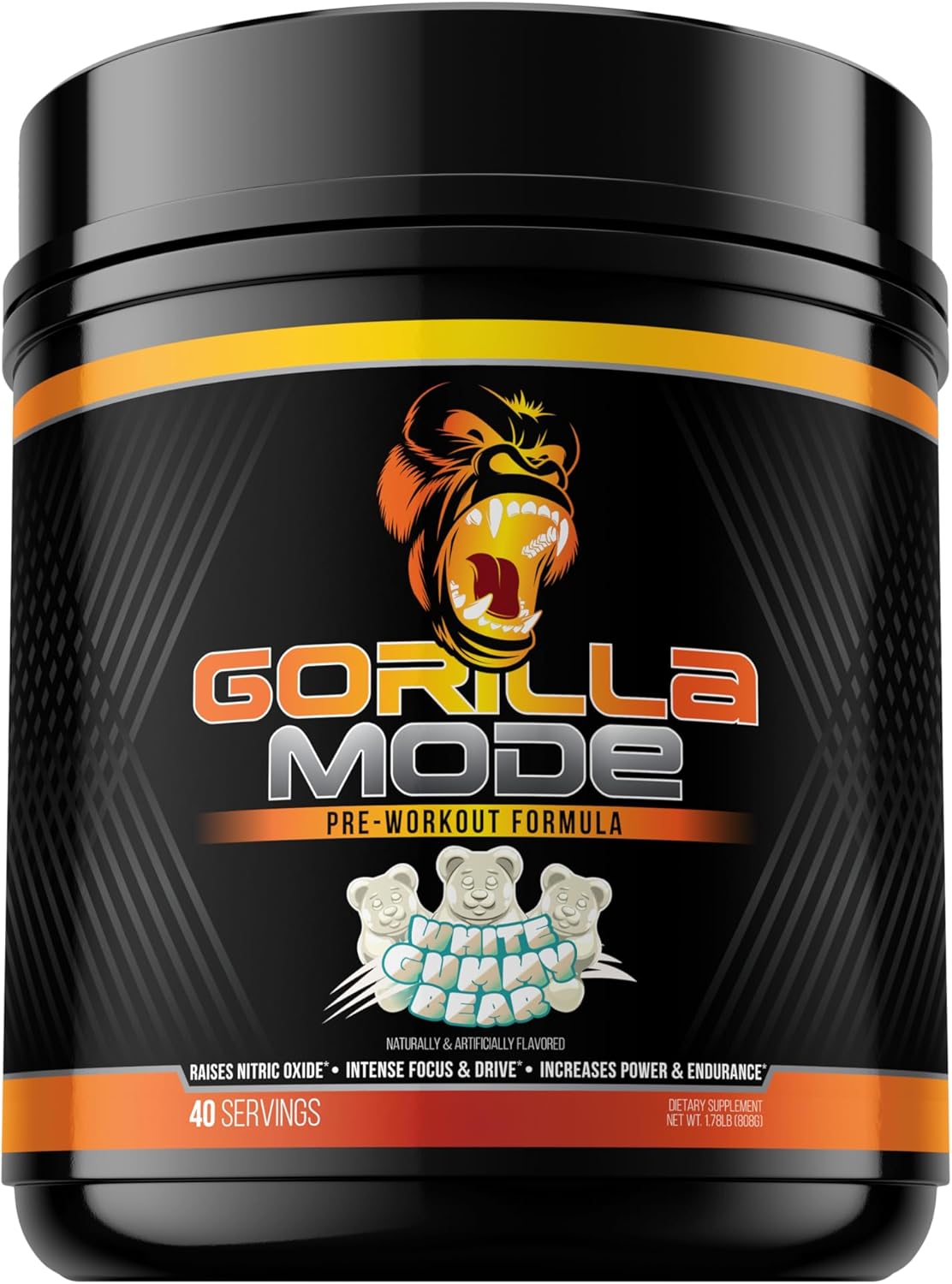 gorilla-mind-pre-workout-supplement-808g---boost-energy-focus-and-power-with-l-citrulline-creatine-and-caffeine---white-gummy-bear-flavor-1