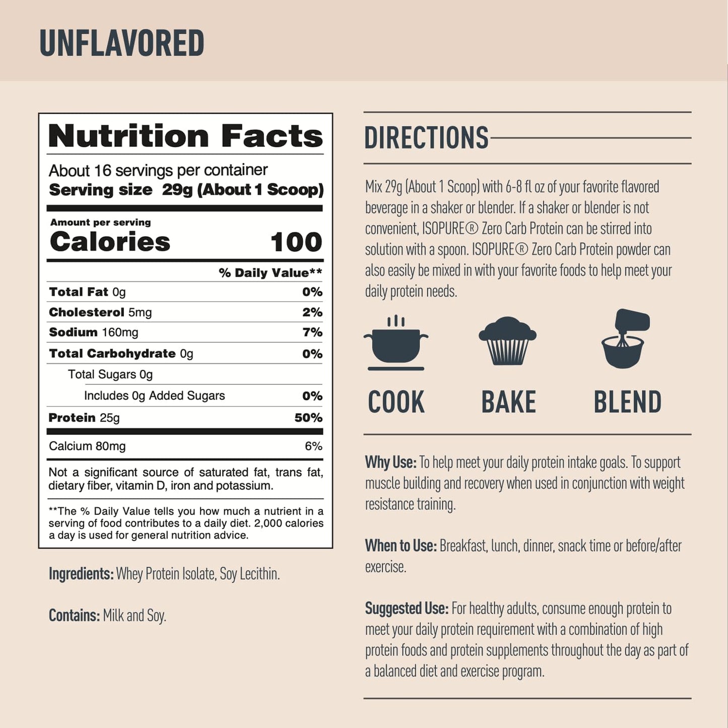 Isopure Unflavored Whey Protein Isolate Bundle with Collagen Peptides Powder, 25g Protein, Zero Carb, 16 Servings, 1 Pound + 14 Servings, Vitamin C, Biotin, Packaging May Vary - Espot.com.au