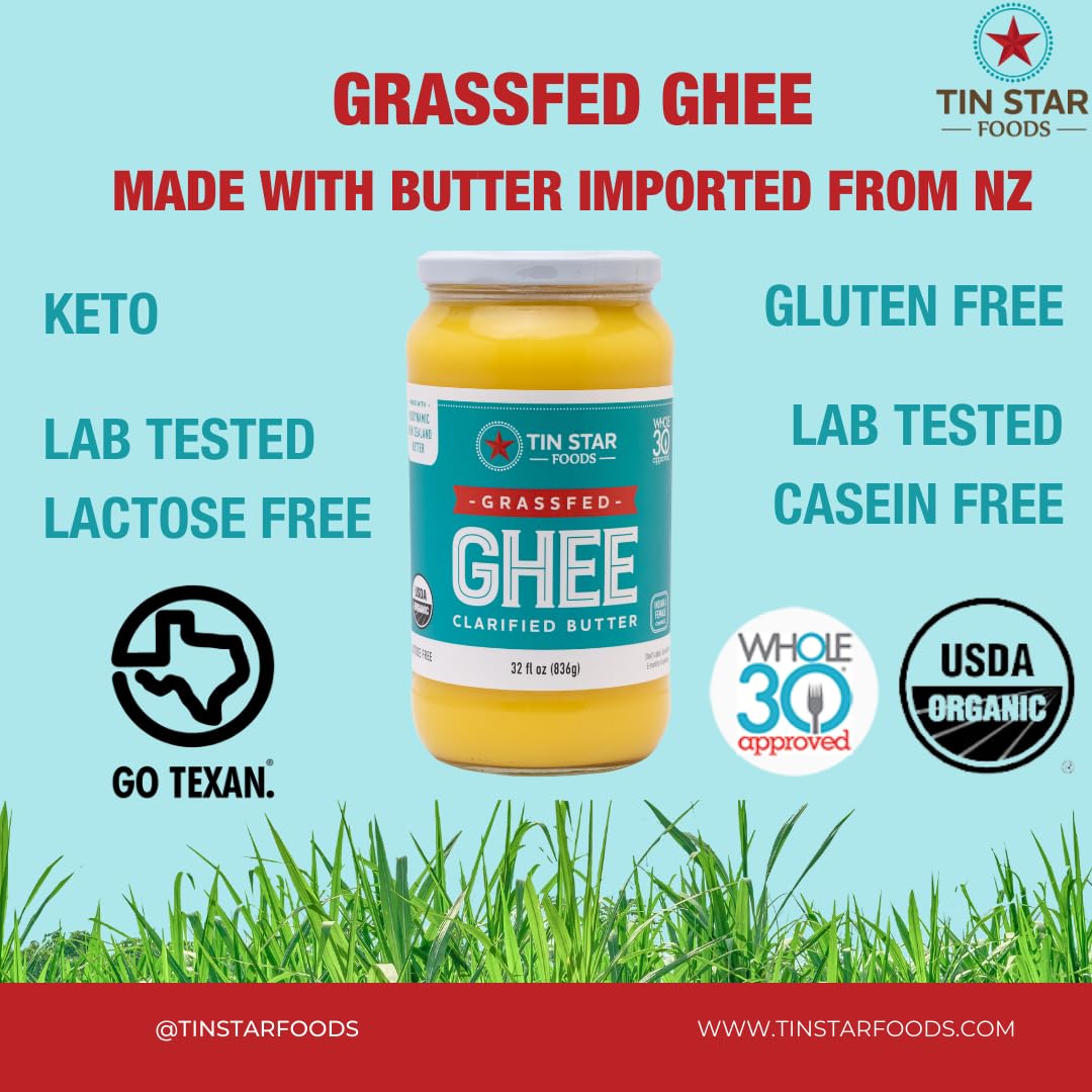 organic-grassfed-ghee-by-tin-star-foods---365-pasture-raised-handcrafted-clarified-butter---ideal-for-keto-whole-30-and-21-day-detox---lactose-and-casein-free---32-fl-oz-4
