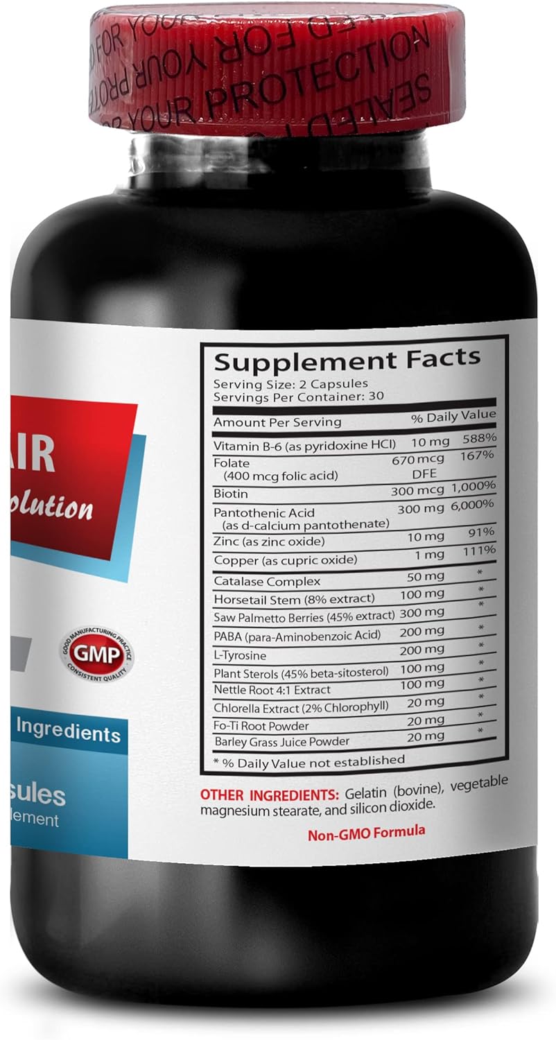 Biotin Zinc Hair Supplement for Men - Gray Hair Prevention - 180 Capsules (3 Bottles) - Espot.com.au