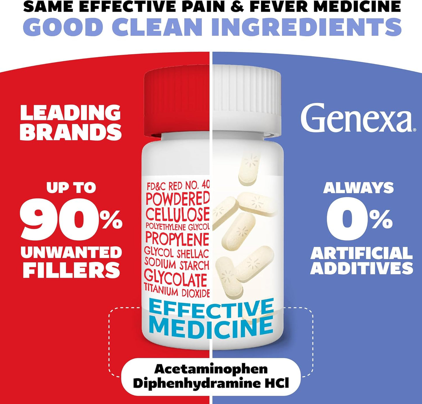 genexa-clean-acetaminophen-extra-strength-caplets---dye-free-pain-reliever-fever-reducer-with-0-artificial-additives---500mg-100-count---headache-backache-toothache-minor-arthritis-relief-2