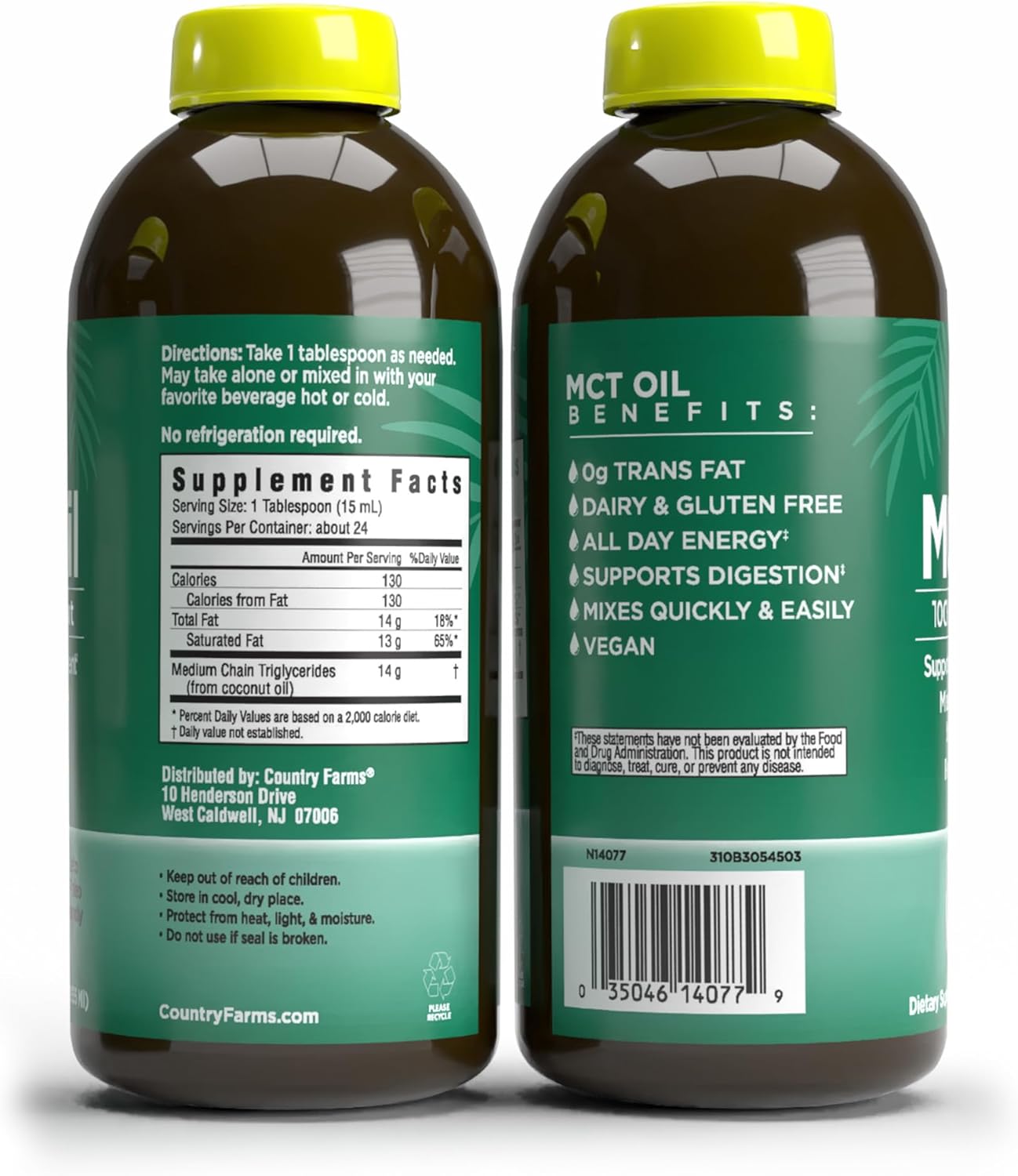Pure MCT Oil from Coconuts - Natural Energy Source for Brain and Body, Keto and Paleo Friendly, Flavorless, Non-GMO - 12 Fl Oz - Espot.com.au