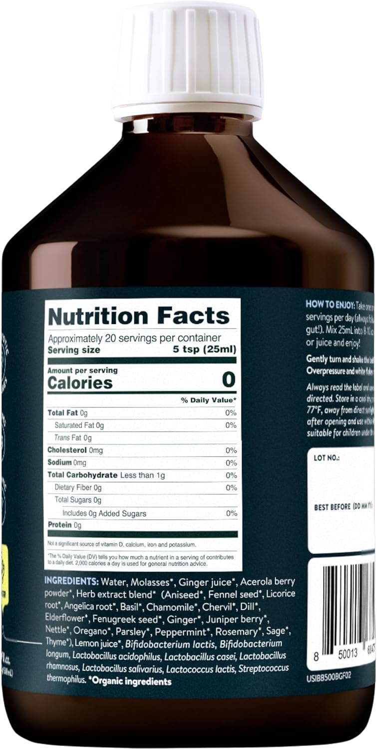 nuzest-inner-biome-blend-liquid-drink-mix---prebiotic-probiotic-postbiotic---microbiome-support---8-microbiotic-cultures-19-fermented-herbs---vegan---organic---ginger-flavour---169-floz-3