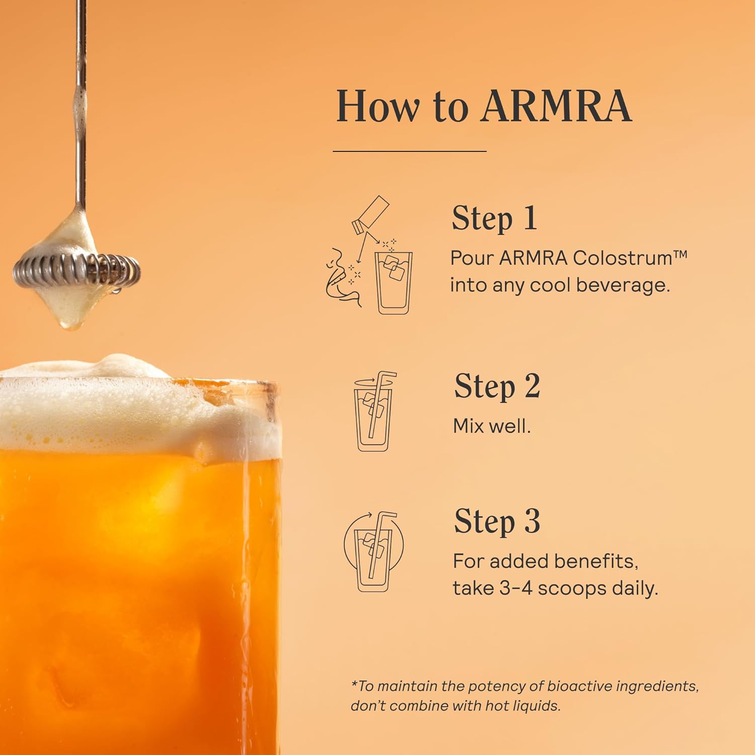 ARMRA Colostrum⢠Premium Powder - Grass Fed, Gut Health, Immunity Support, Skin & Hair Benefits - 400+ Bioactive Nutrients - Potent & Bioavailable - Keto-Friendly - Gluten & Fat Free - Blood Orange Flavor - 30 Servings - Espot.com.au