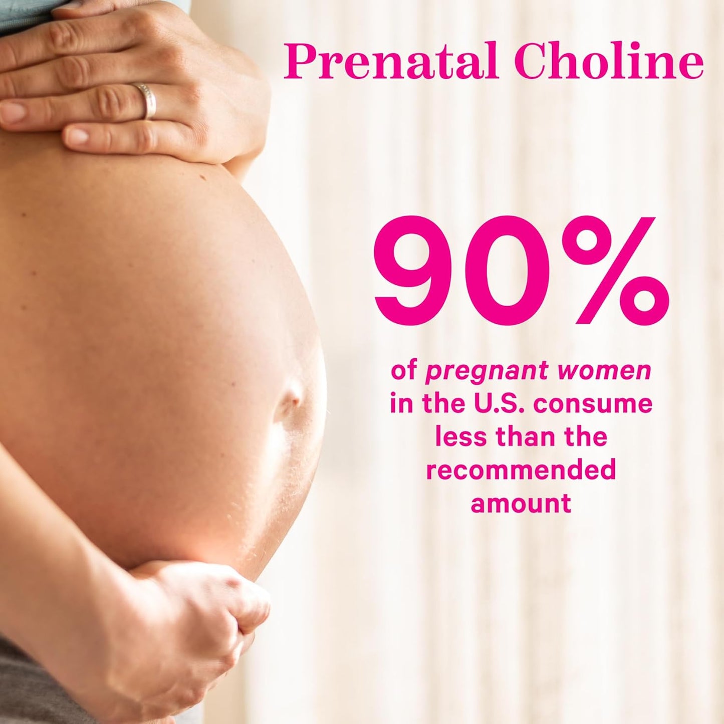 Pink Stork Choline - Prenatal Vitamin with 550mg Choline Bitartrate for Pregnant & Postpartum Moms - Supports Fetal Cognitive Health & Breast Milk Quality - 30 Capsules - Espot.com.au