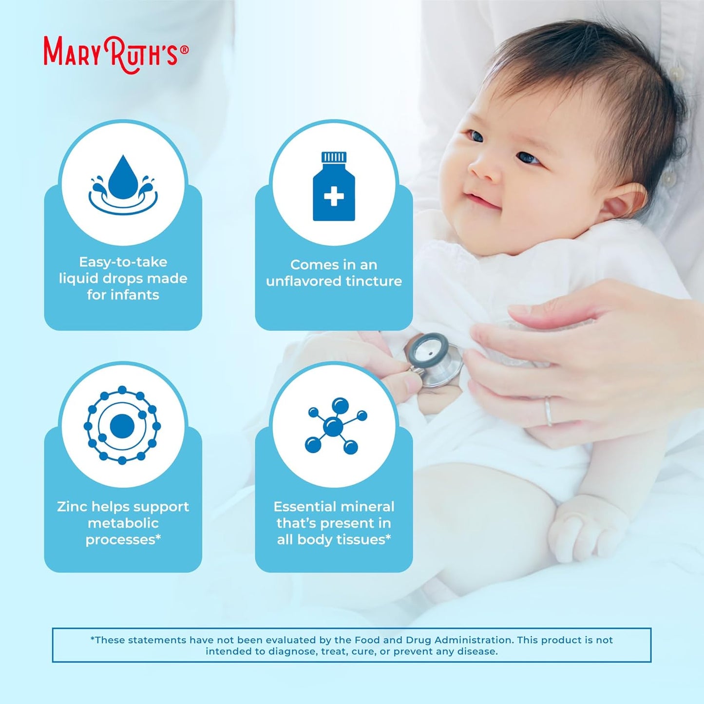 MaryRuth Organics Infant Liquid Ionic Zinc for Immune Support - Vegan Formula for Ages 0-12 Months - 1 Month Supply - 2 Fl Oz - Espot.com.au