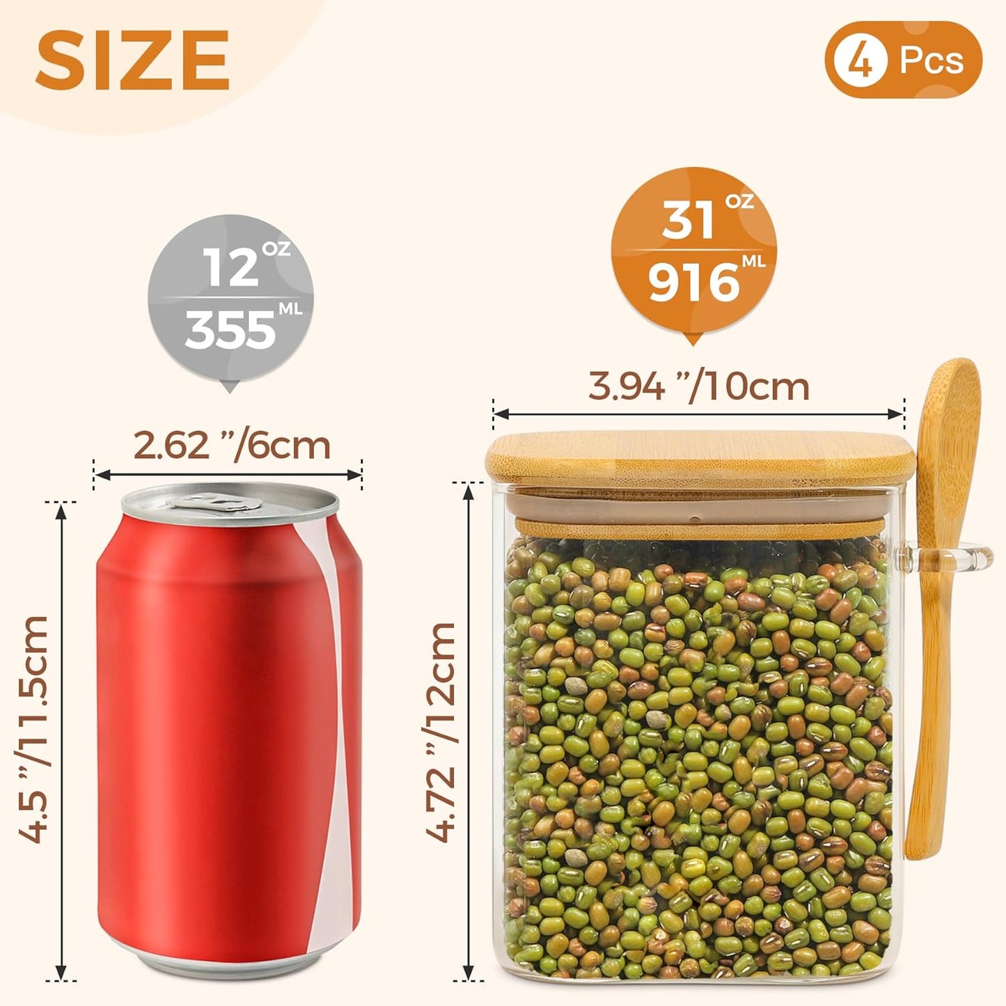 set-of-4-airtight-glass-storage-canisters-with-wood-and-bamboo-lids---square-containers-for-noodles-flour-sugar-tea-coffee---50oz-and-31oz-jars-with-spoons---kitchen-organization-solution-5