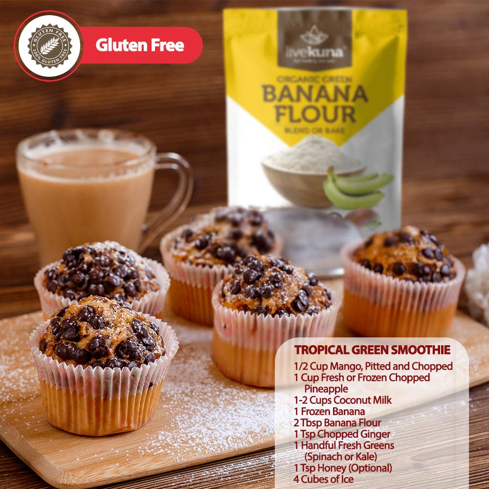 Organic Banana Flour - Gluten-Free All-Purpose Flour Alternative for Baking & Cooking - Grain-Free Vegan Option, High Fiber & Vitamins for Keto & Paleo, 32oz Bag - Espot.com.au