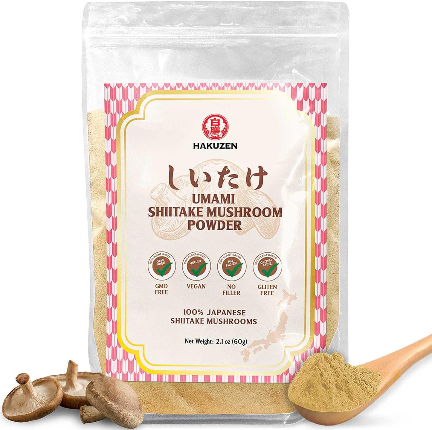 Organic Japanese Shiitake Mushroom Powder - Umami Seasoning for Cooking, 2.1 Oz (60g), Gluten-Free & Vegan - No Additives - Ideal for Soups - Espot.com.au