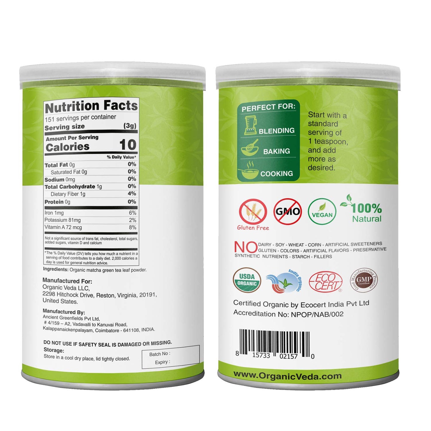 usda-certified-organic-matcha-green-tea-powder---culinary-grade-antioxidant-rich-100-pure-whole-fresh-green-tea-leaves---ideal-for-face-masks-beauty-cooking-baking-lattes-2